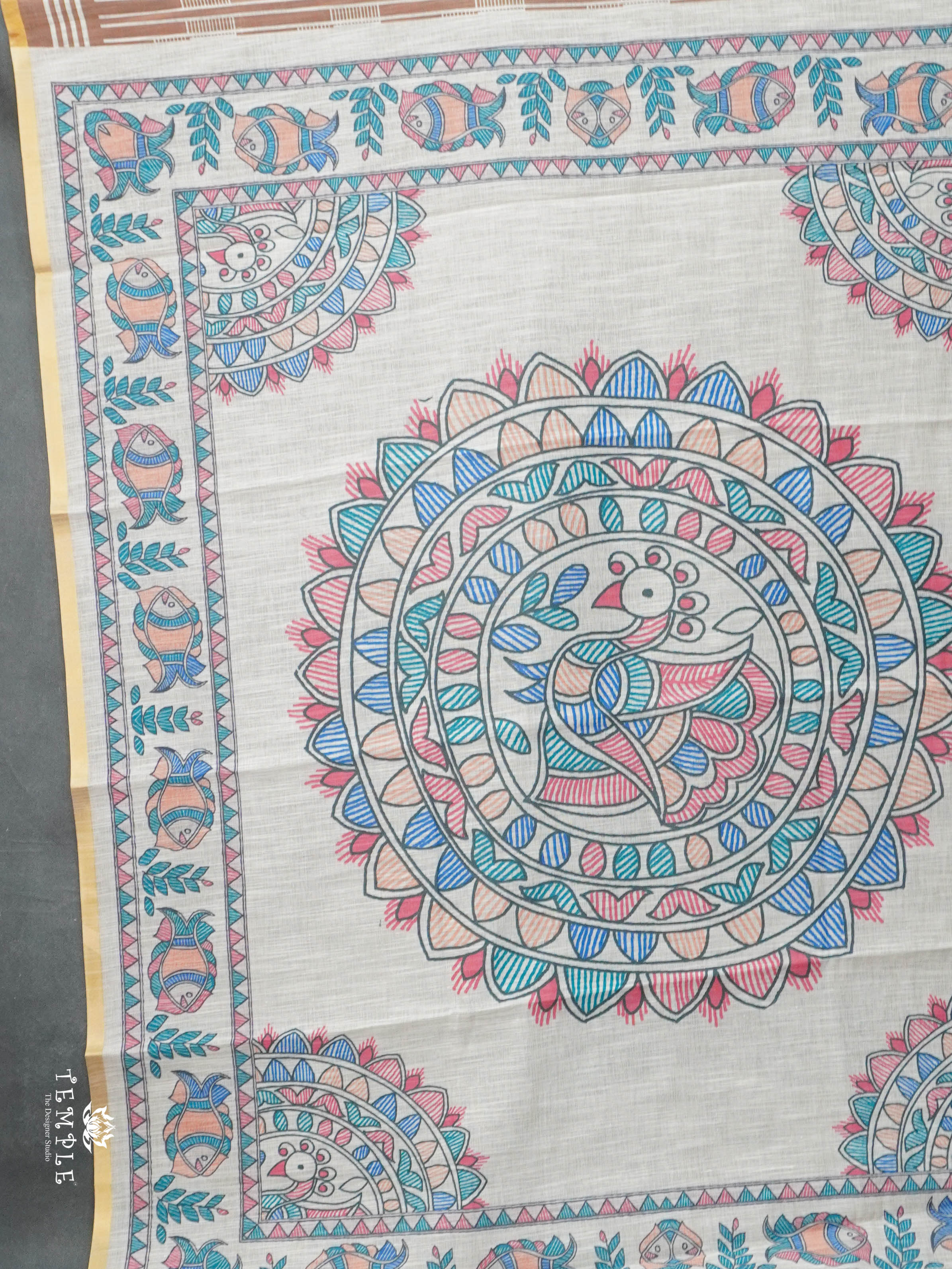 Geometrical Pattern Linen Saree | TTDS2812