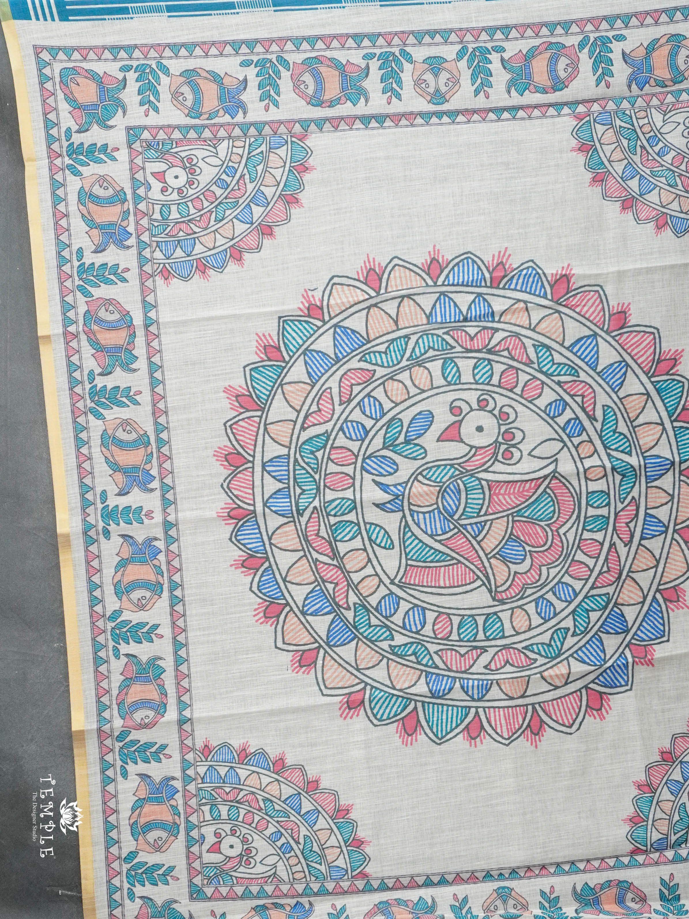 Geometrical Pattern Linen Saree | TTDS2812