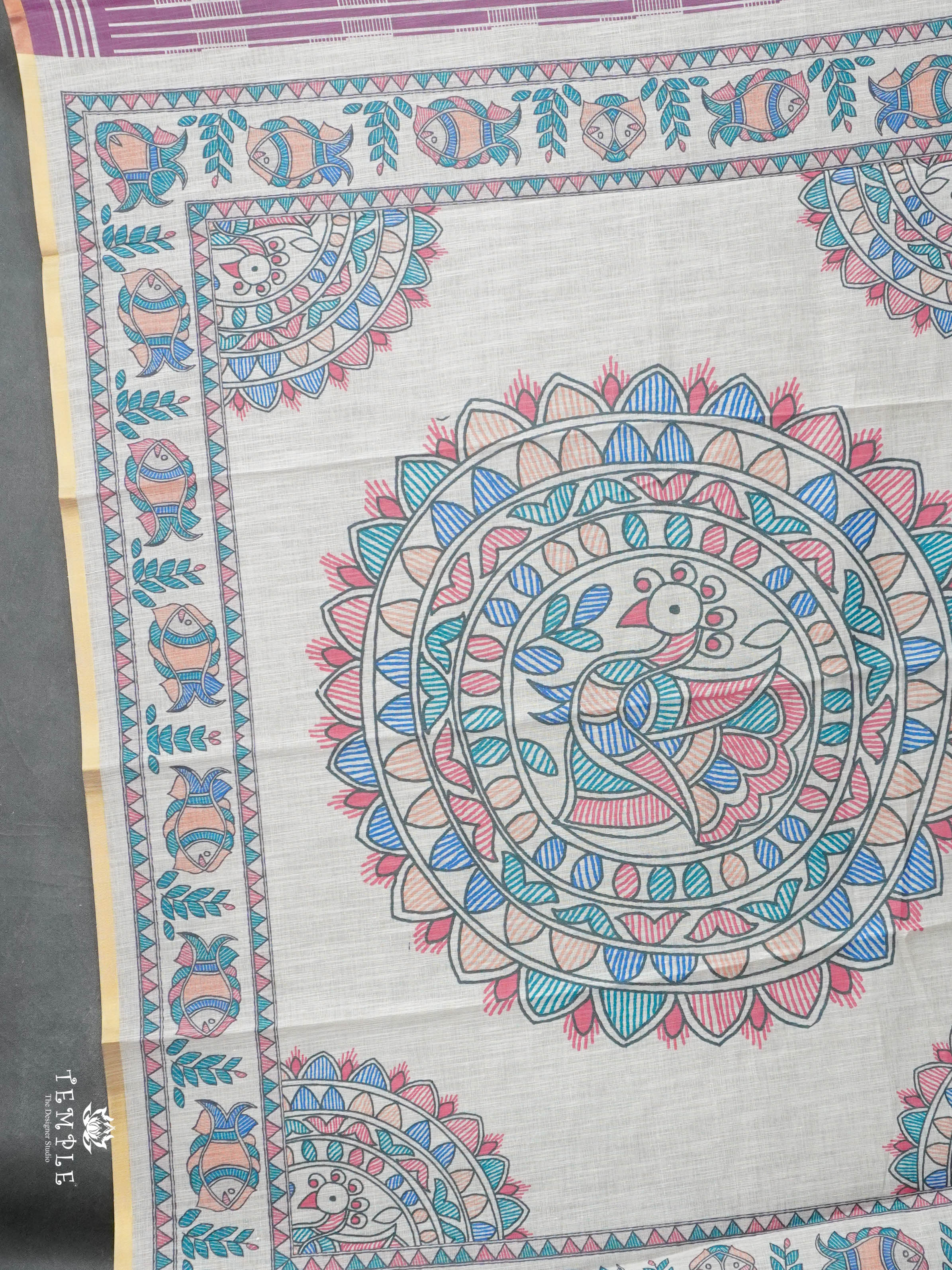 Geometrical Pattern Linen Saree | TTDS2812