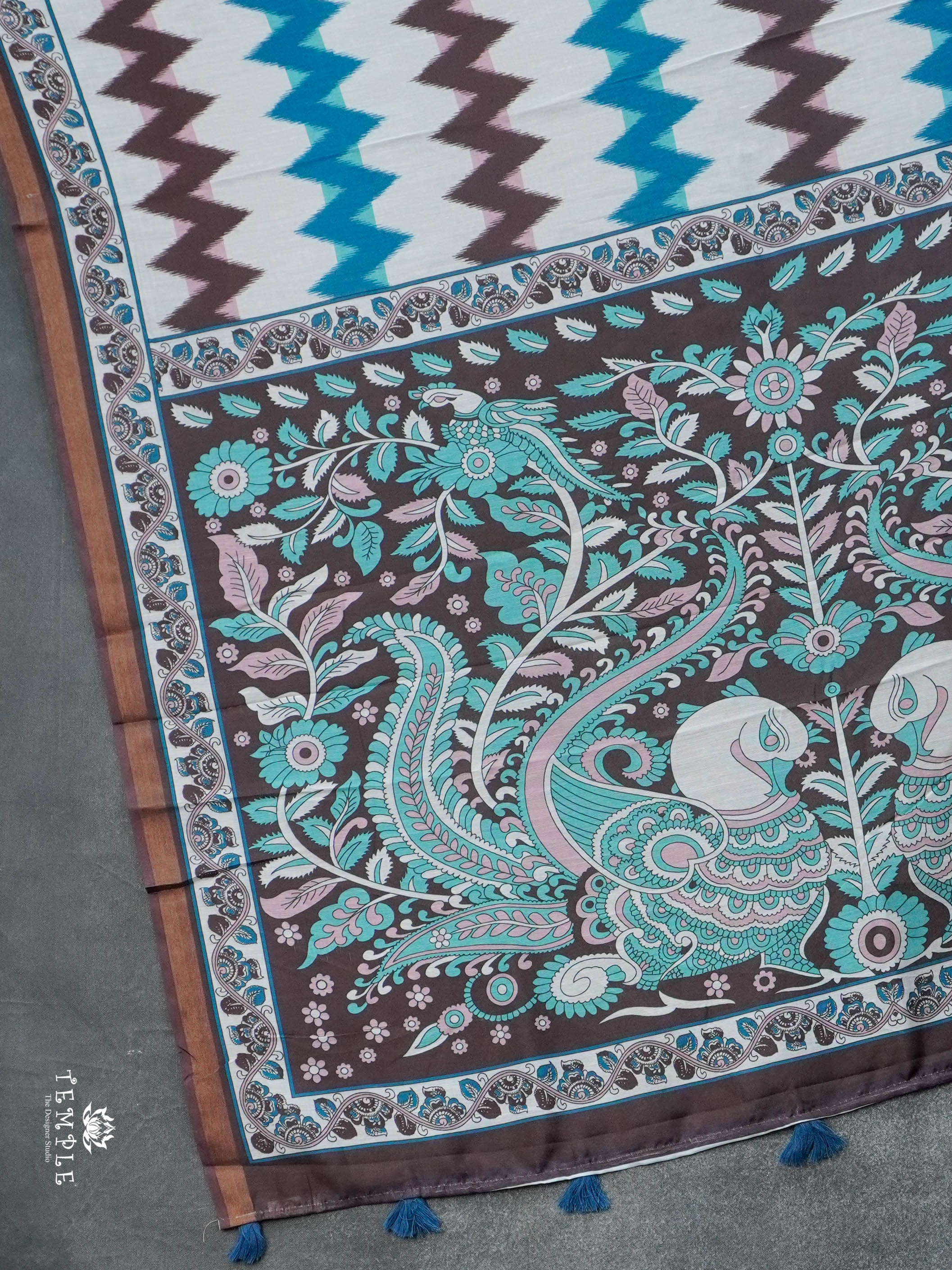 Ikkat Print Cotton Saree | TTDS2819