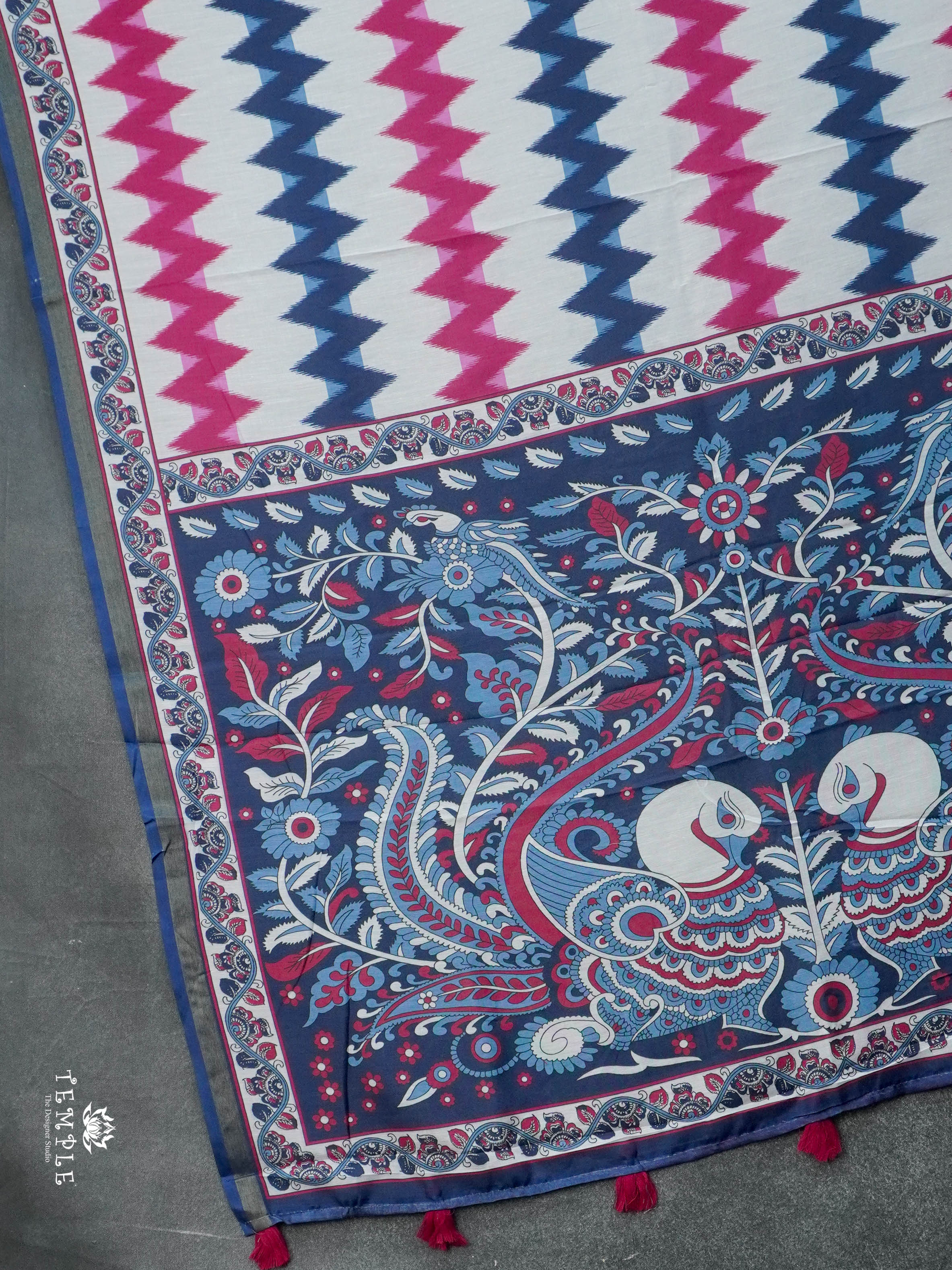 Ikkat Print Cotton Saree | TTDS2819