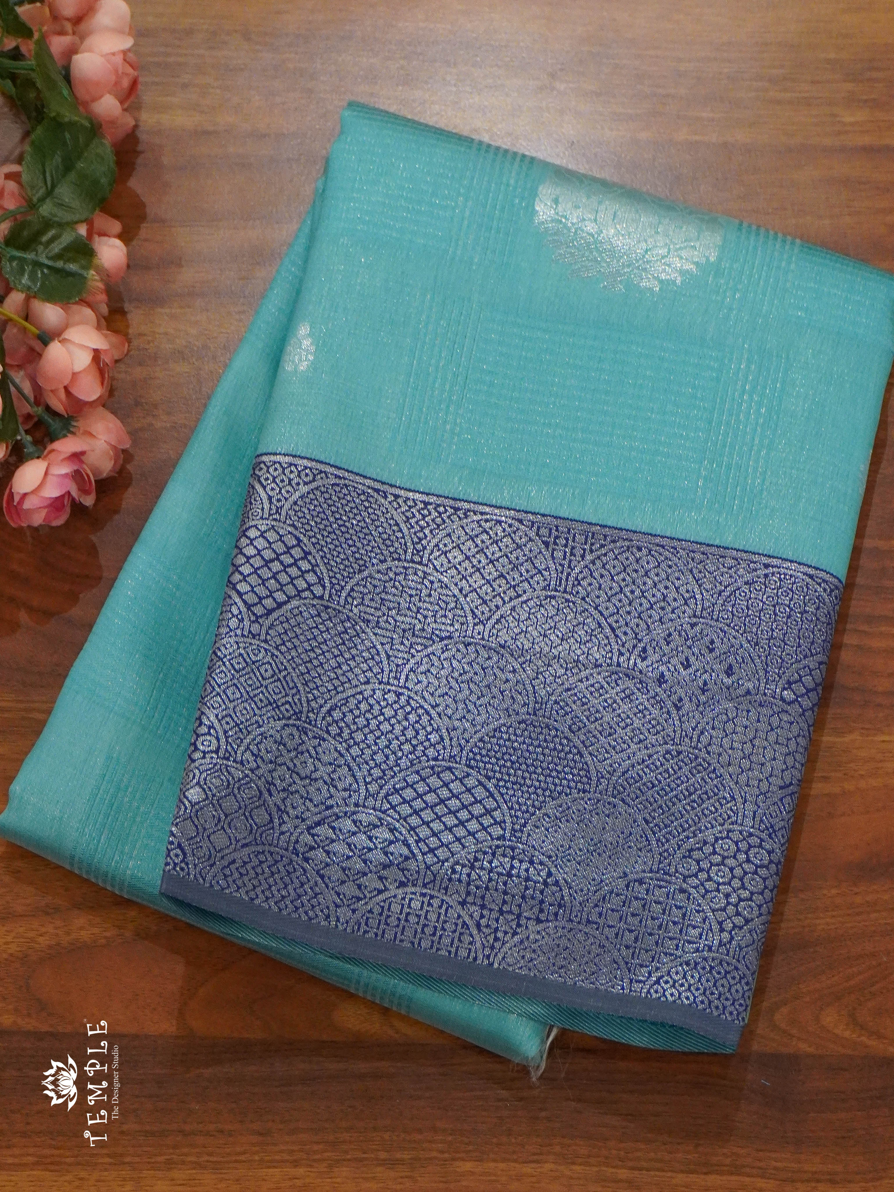 Semi Kanchi Silk Saree(Teal green) | TTDS1356 | Sparkling Deals