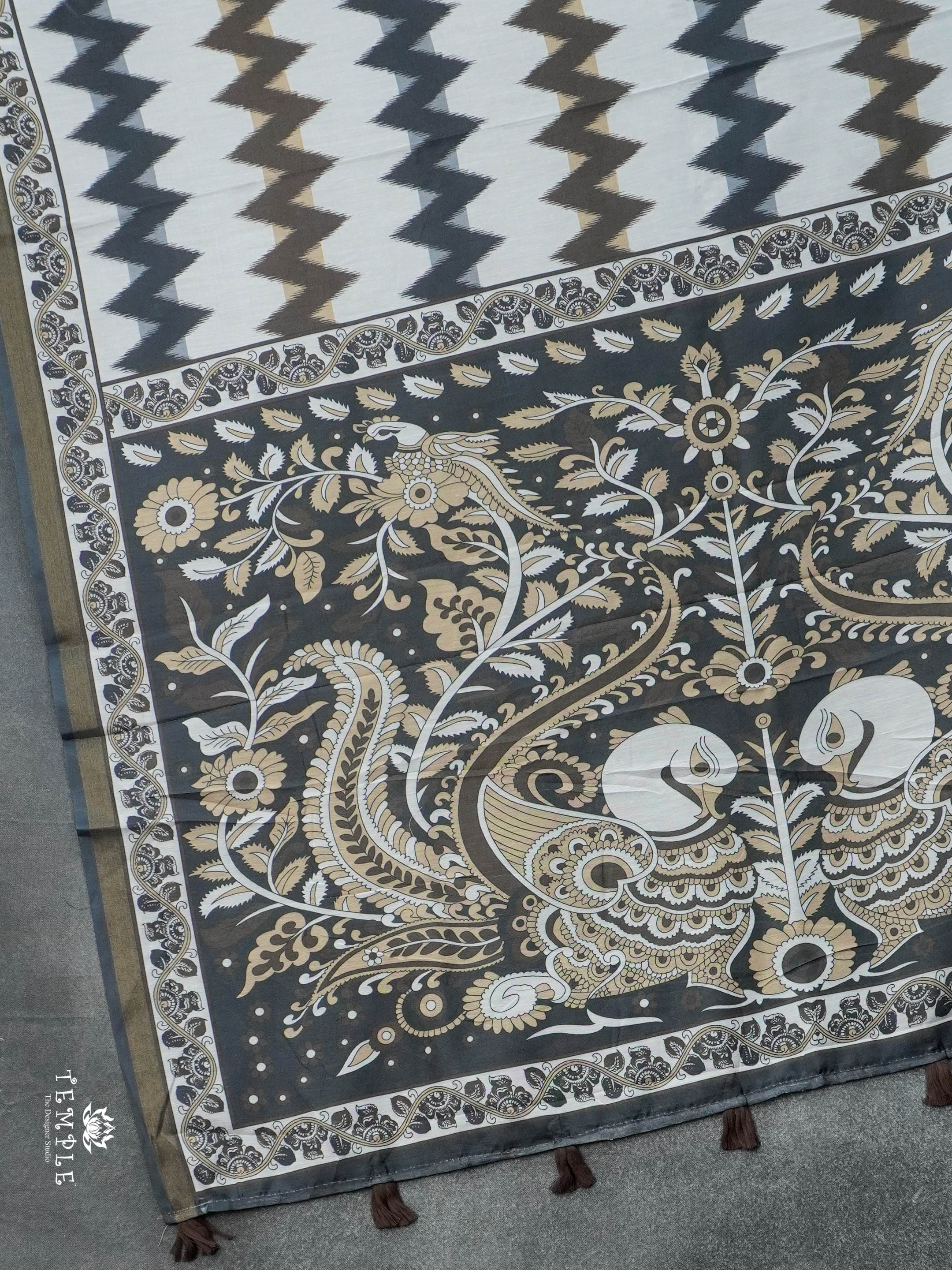 Ikkat Print Cotton Saree | TTDS2819