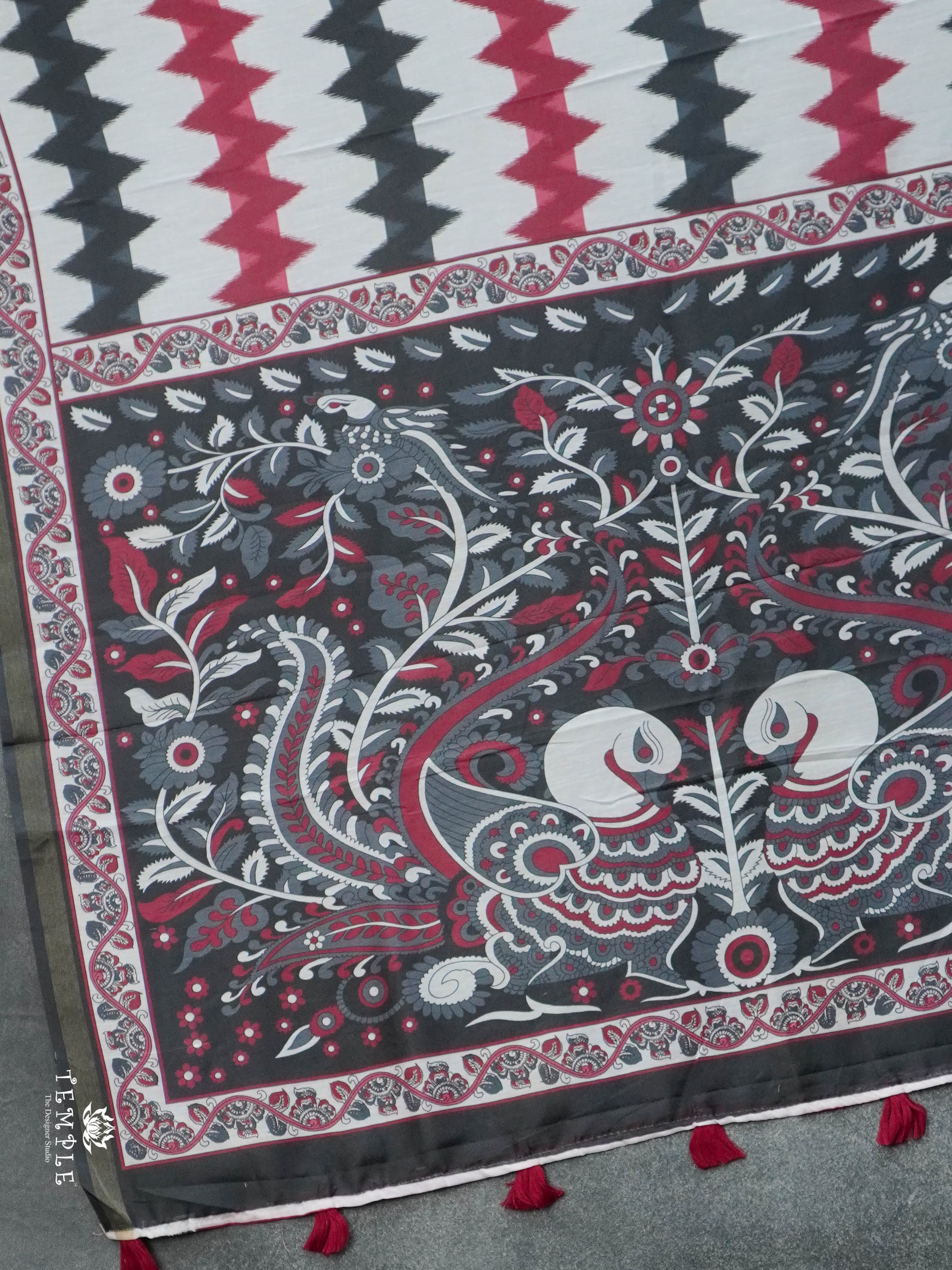 Ikkat Print Cotton Saree | TTDS2819