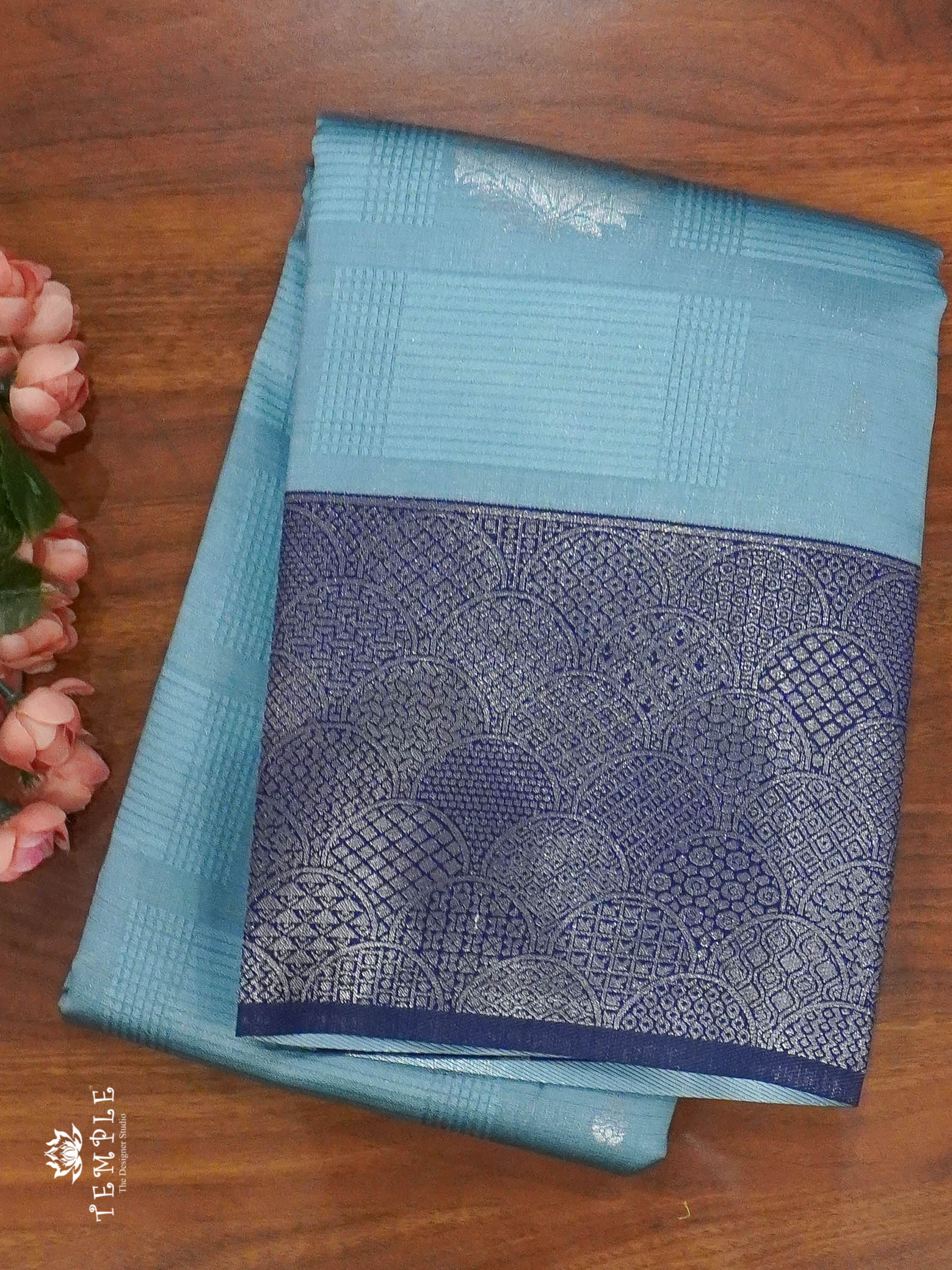 Semi Kanchi Silk Saree(Blue) | TTDS1356 | Sparkling Deals