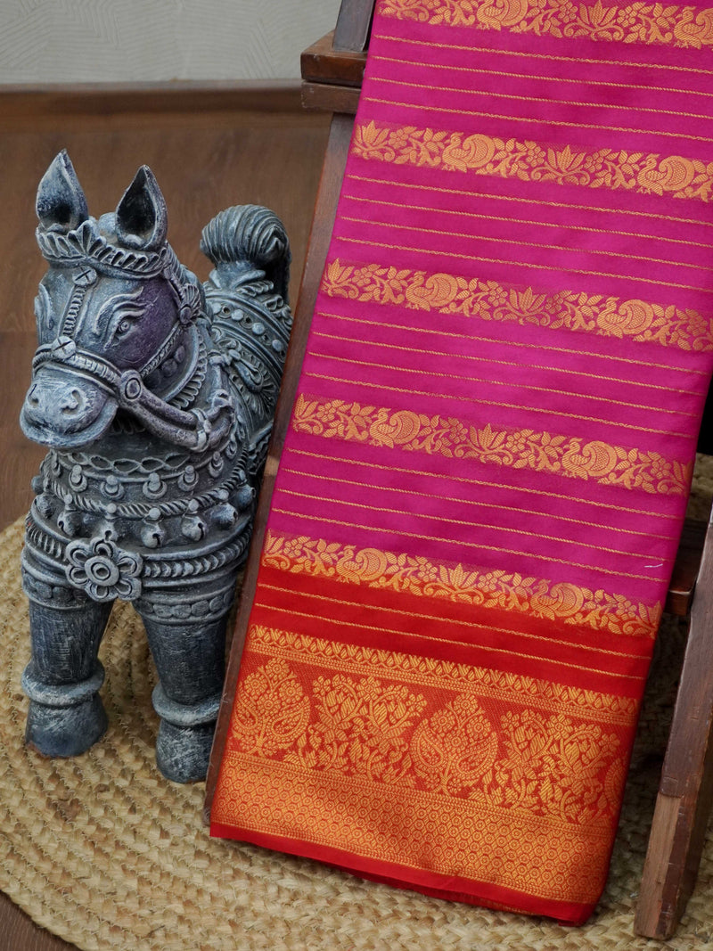 Semi Silk Saree With Veldhari Pattern | TTDS3233