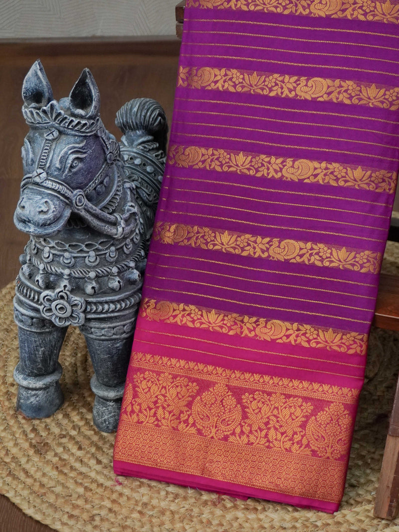 Semi Silk Saree With Veldhari Pattern | TTDS3233