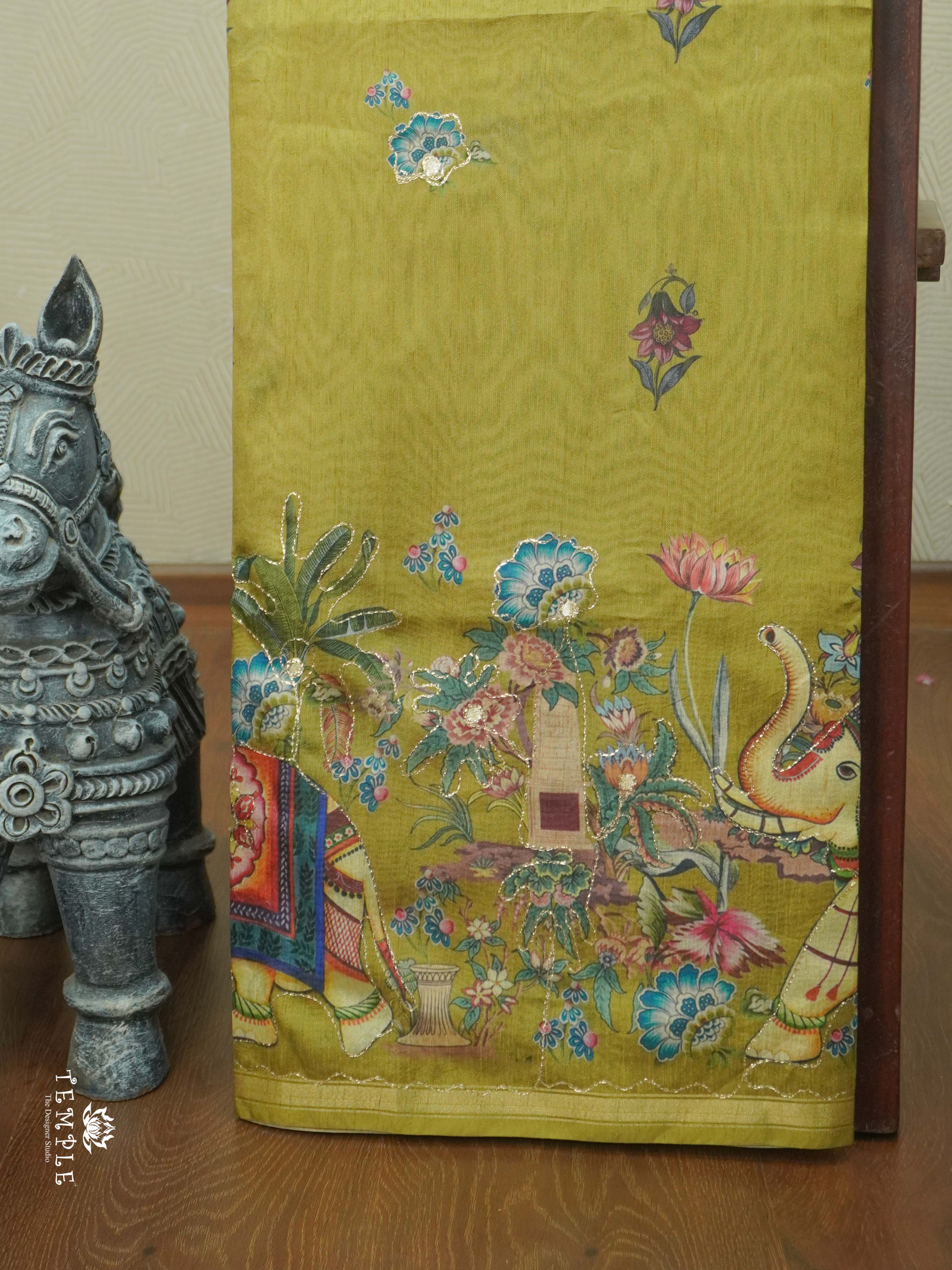 Printed Chanderi Saree with Zari Work | TTDS2718