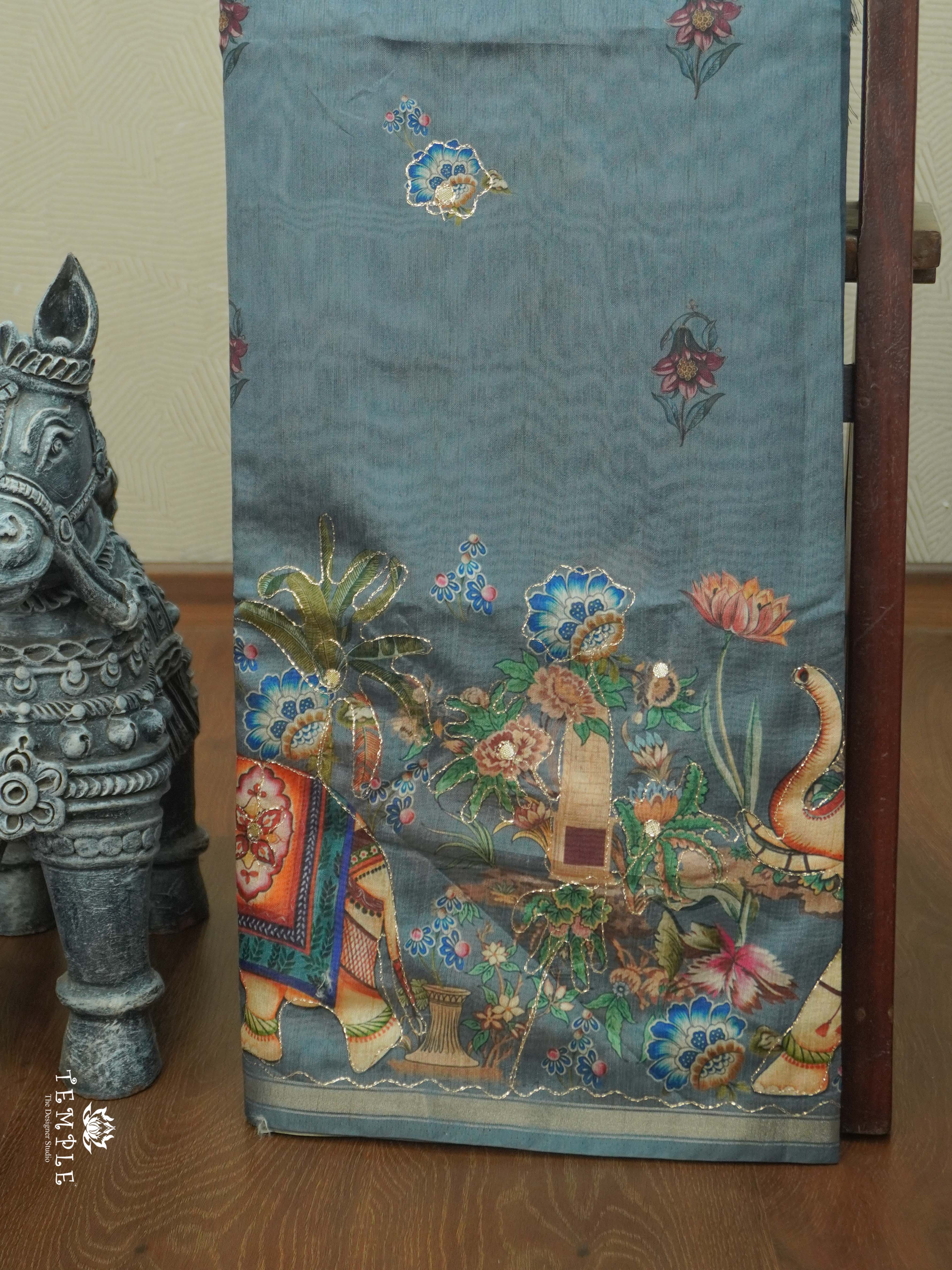 Printed Chanderi Saree with Zari Work | TTDS2718