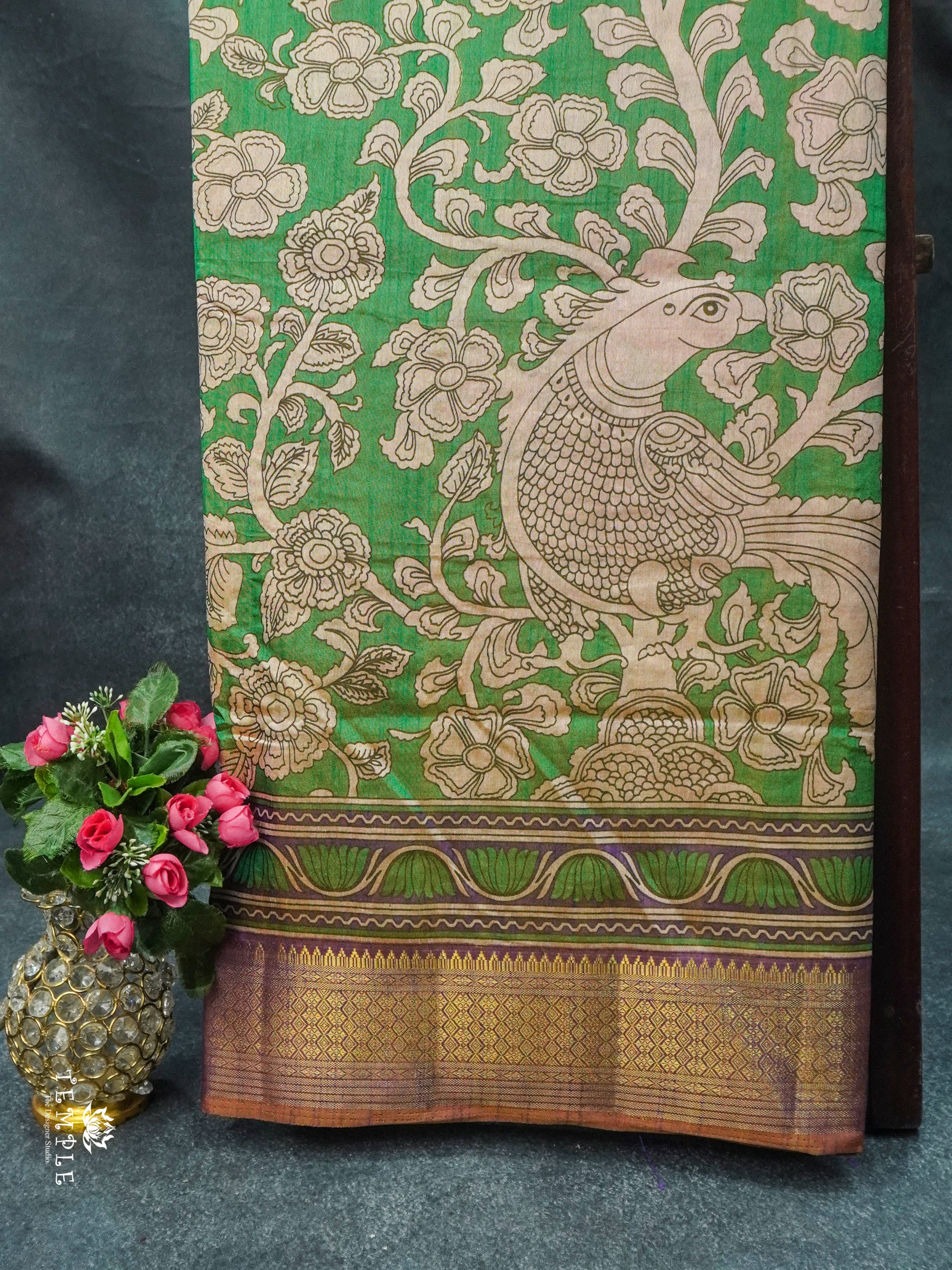 Kalamkari Printed Semi Silk Saree | TTDS1814 | PRE BOOKING