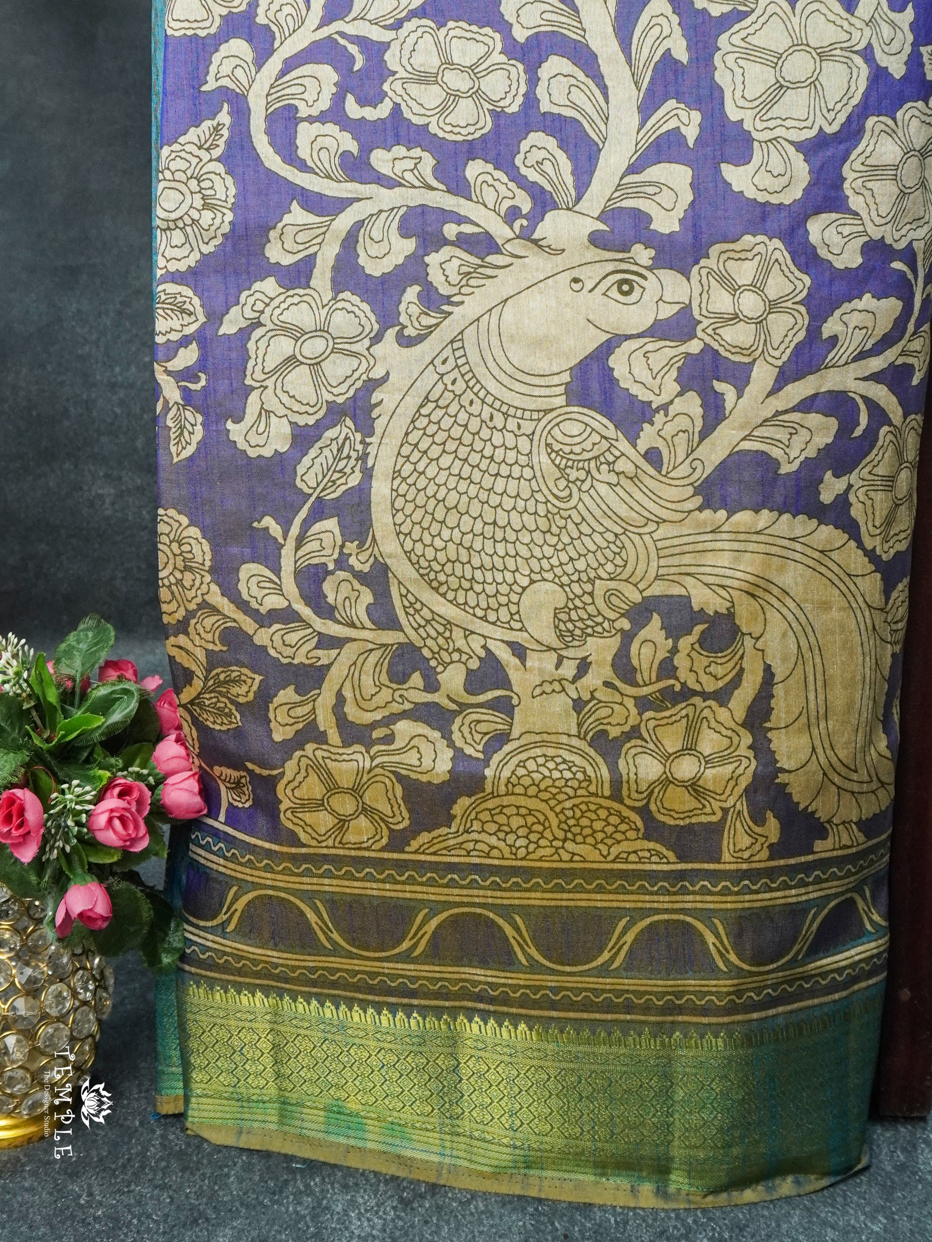 Kalamkari Printed Semi Silk Saree | TTDS1814 | PRE BOOKING