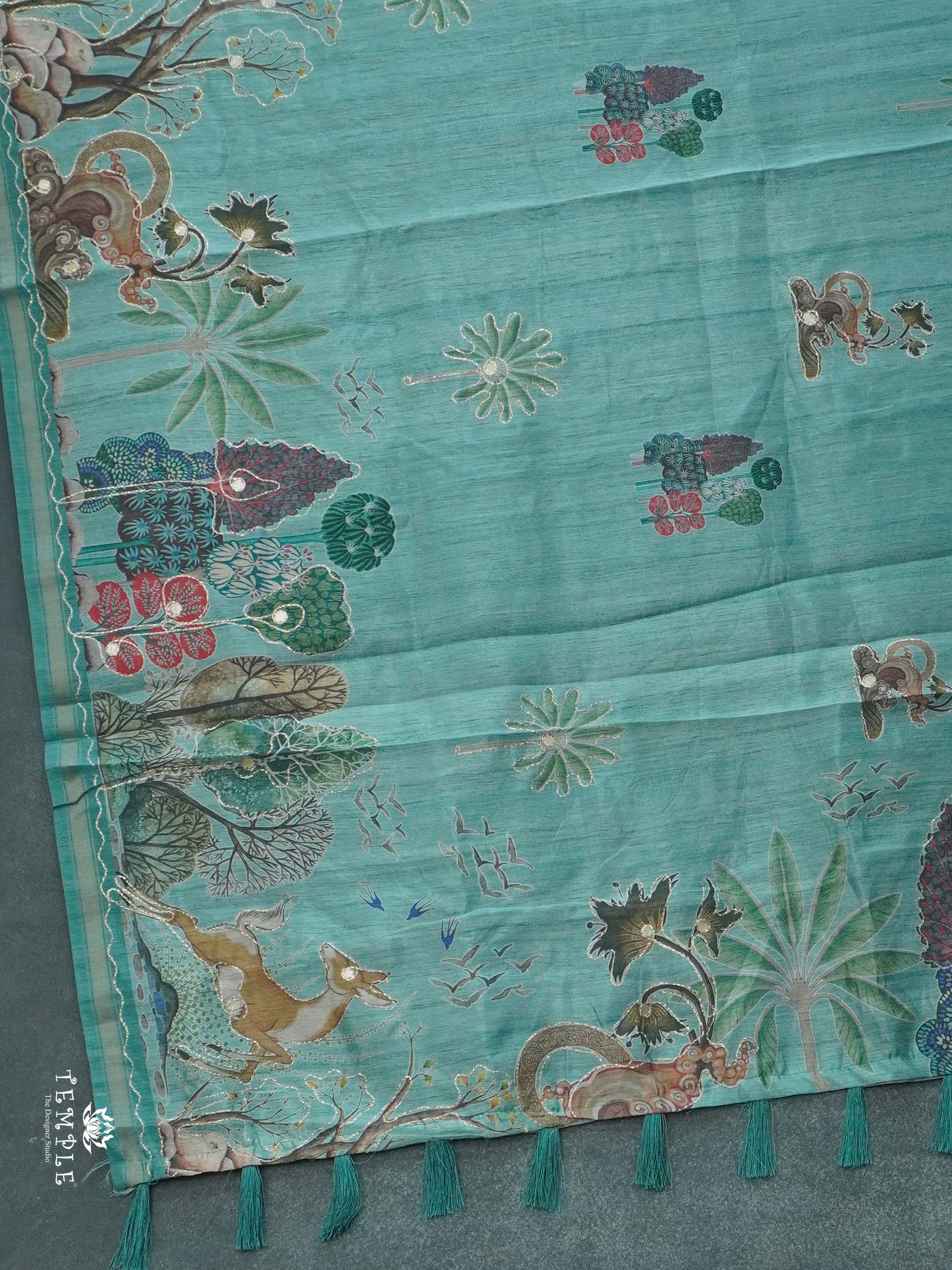 Printed Chanderi Saree with Zari Work | TTDS2718