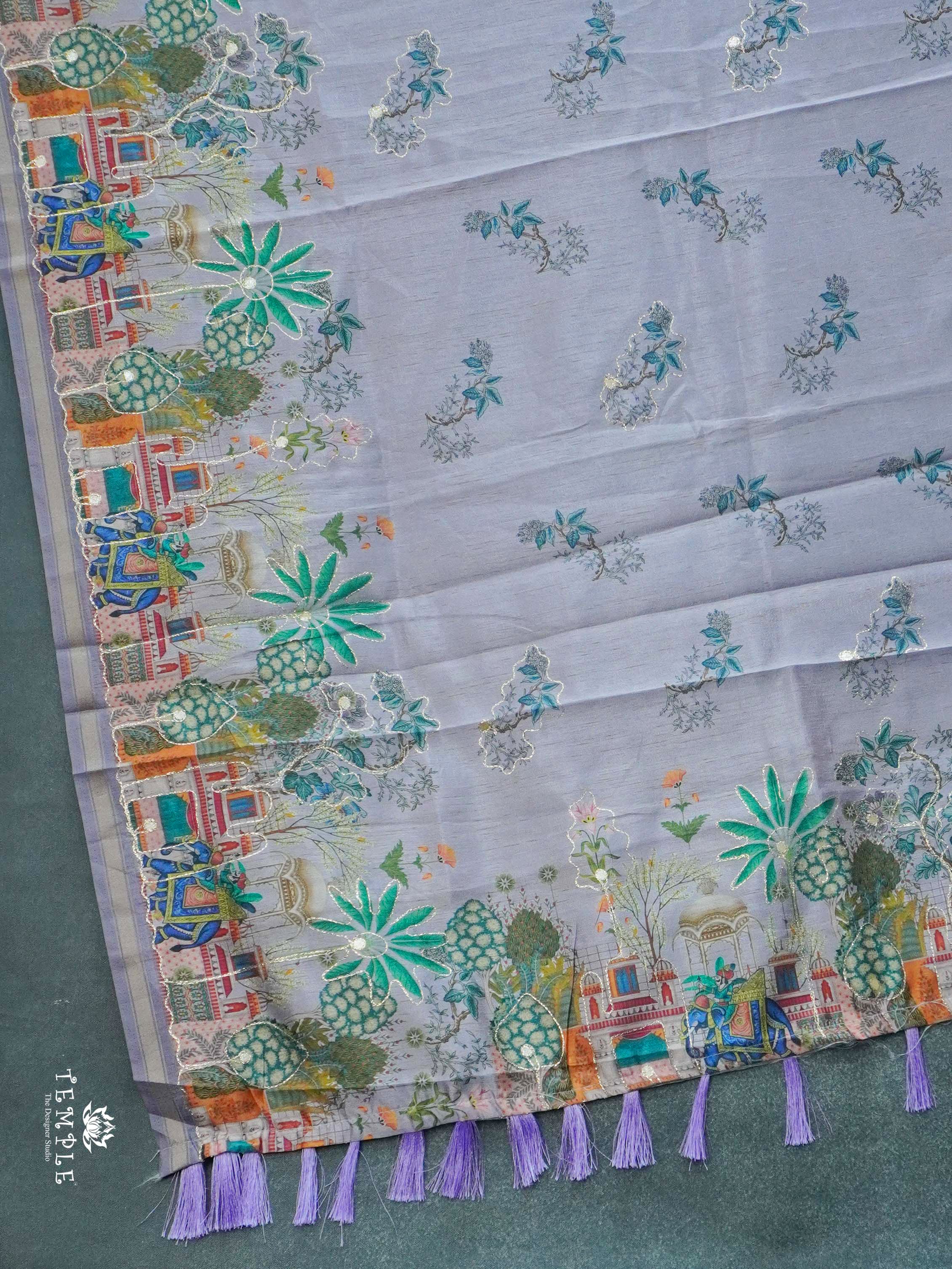 Printed Chanderi Saree with Zari Work | TTDS2718