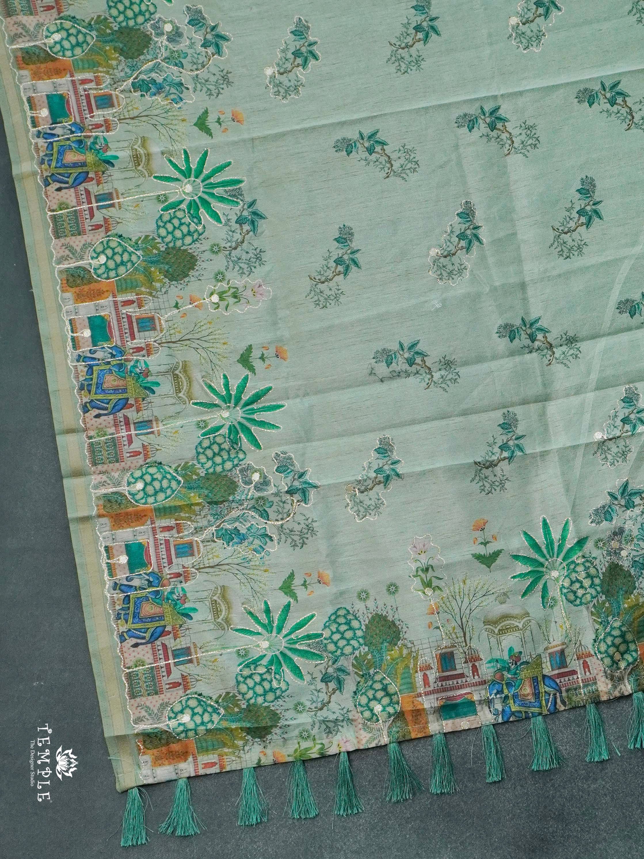 Printed Chanderi Saree with Zari Work | TTDS2718