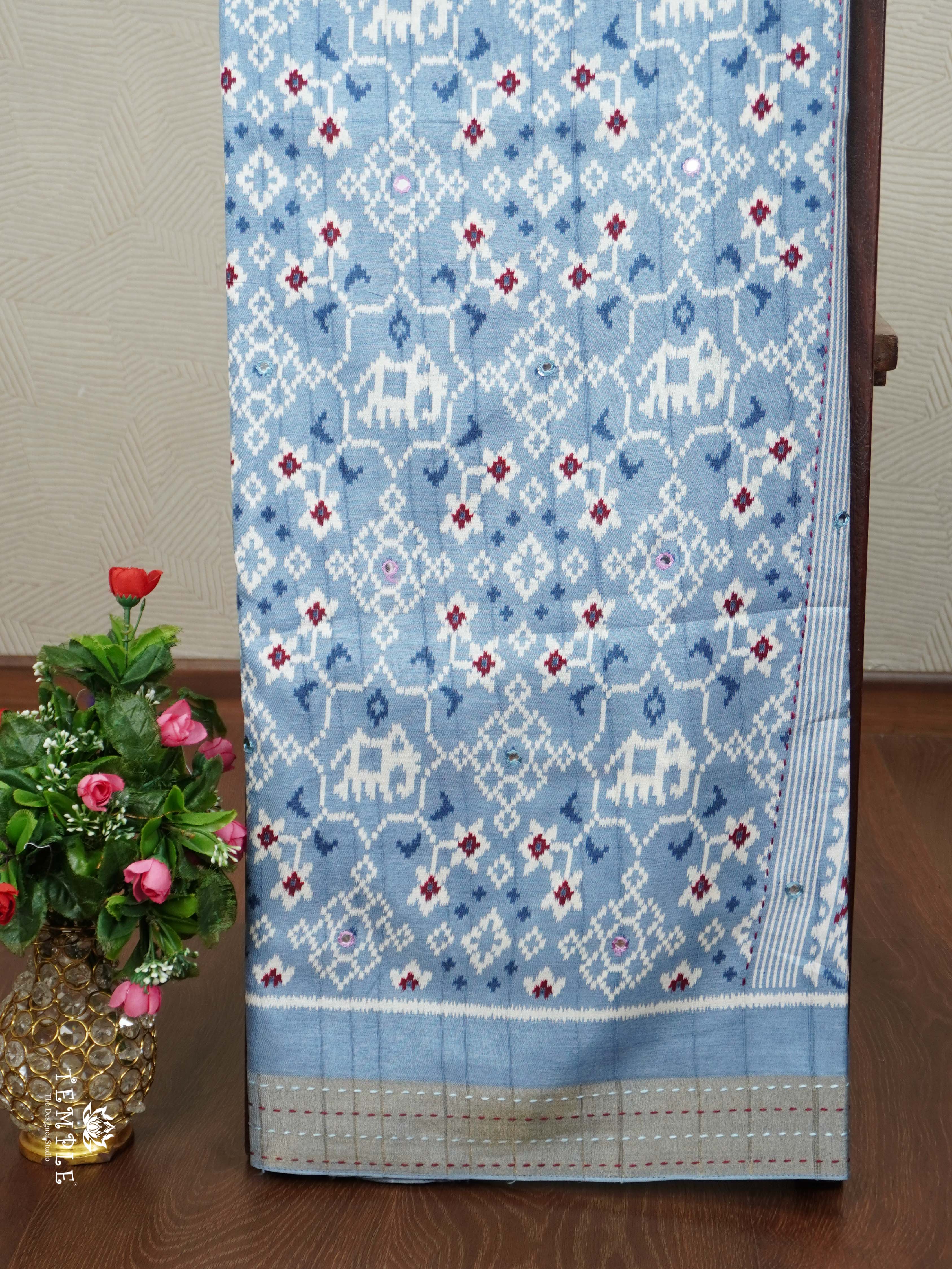 Printed Linen Cotton Saree | TTDS2307