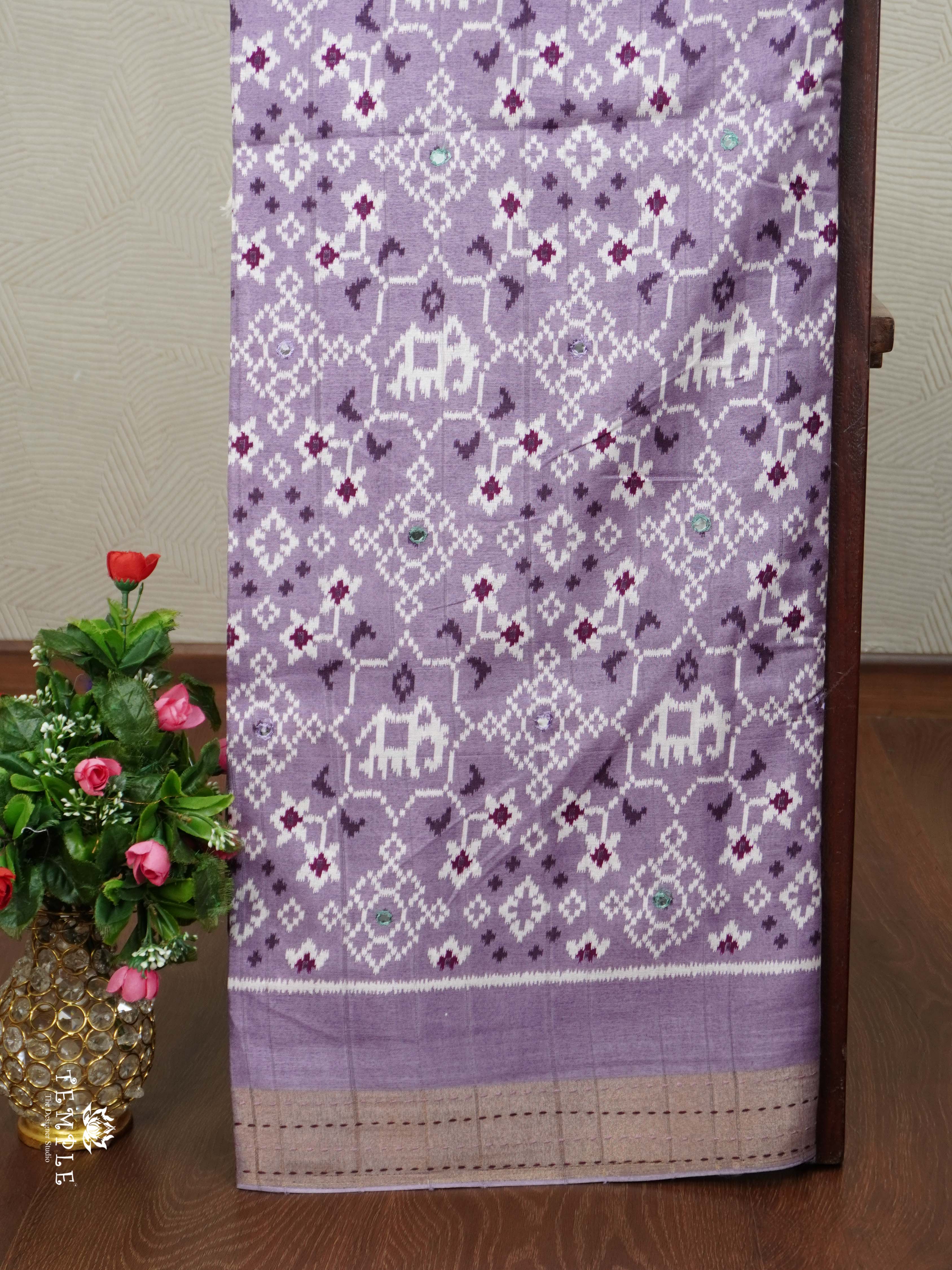Printed Linen Cotton Saree | TTDS2307
