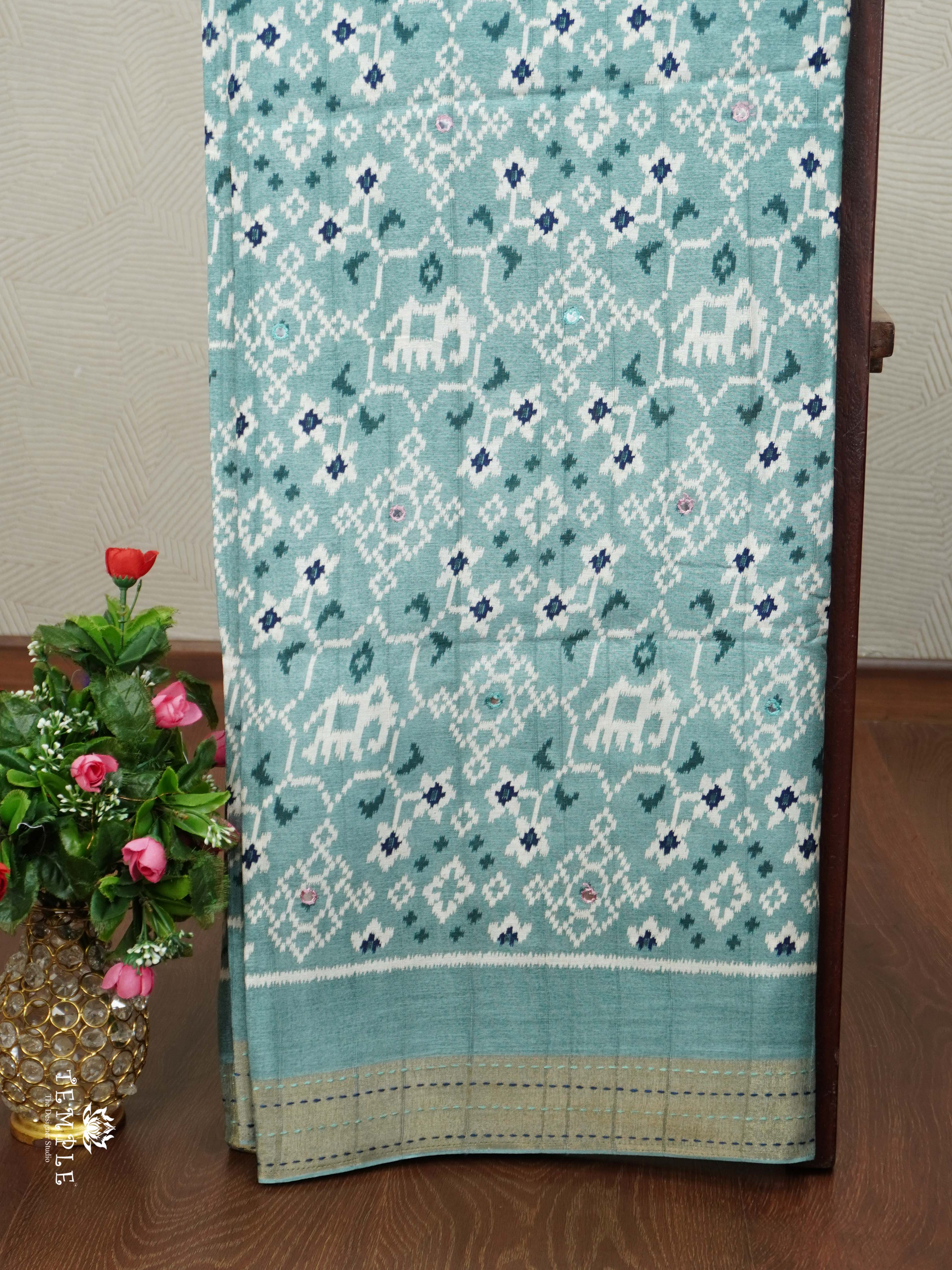 Printed Linen Cotton Saree | TTDS2307