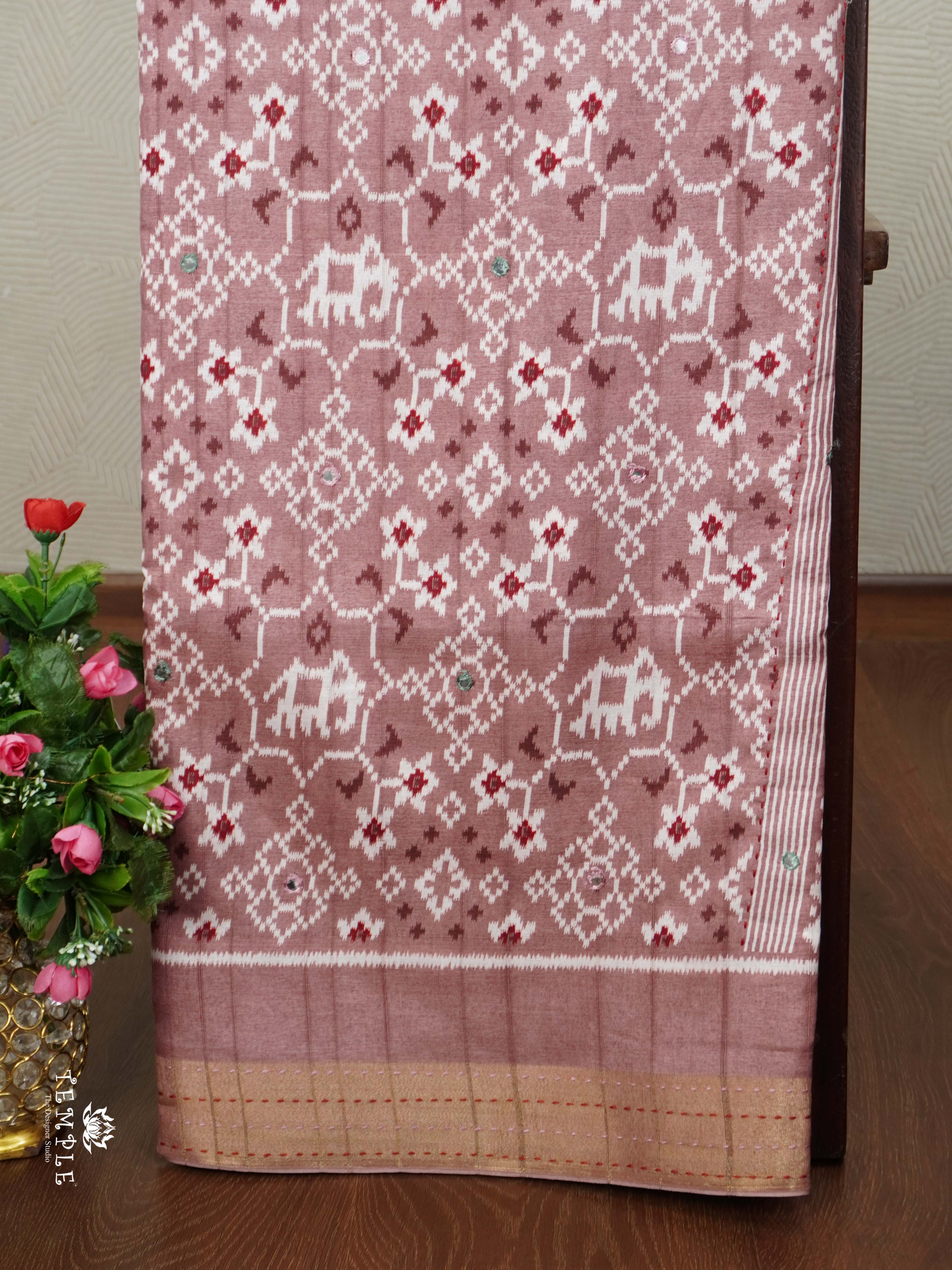 Printed Linen Cotton Saree | TTDS2307