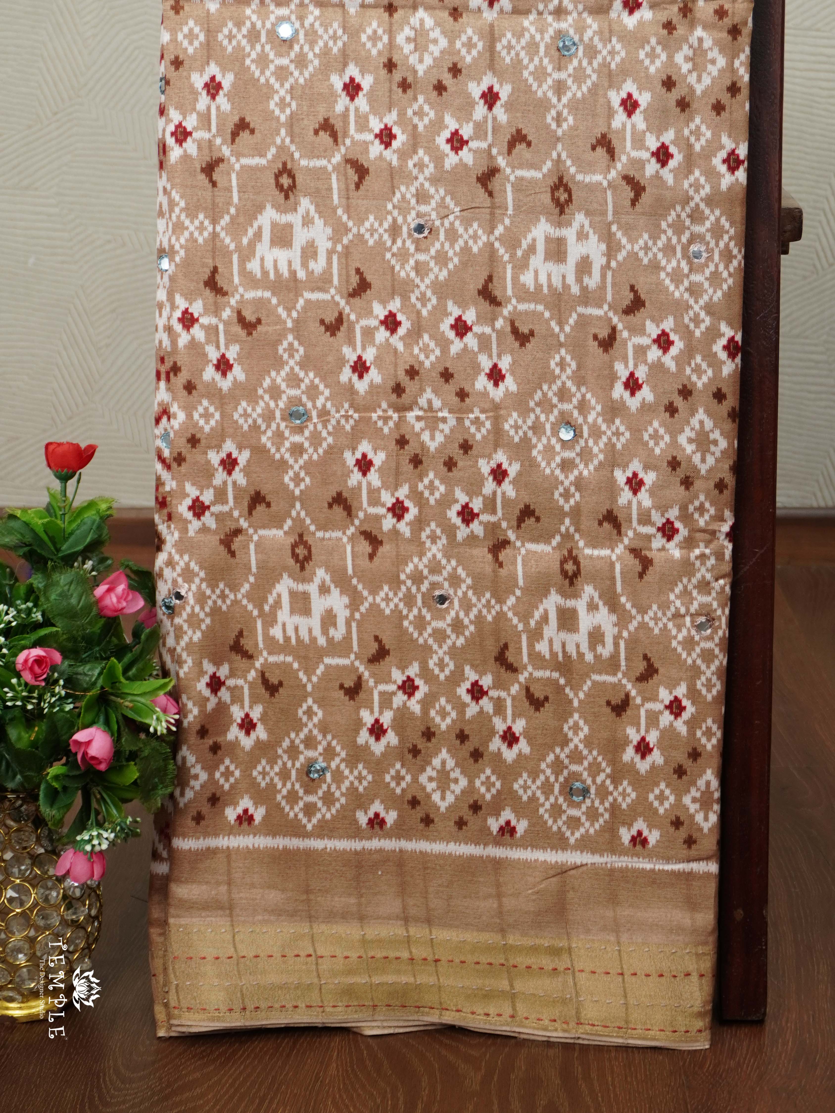 Printed Linen Cotton Saree | TTDS2307