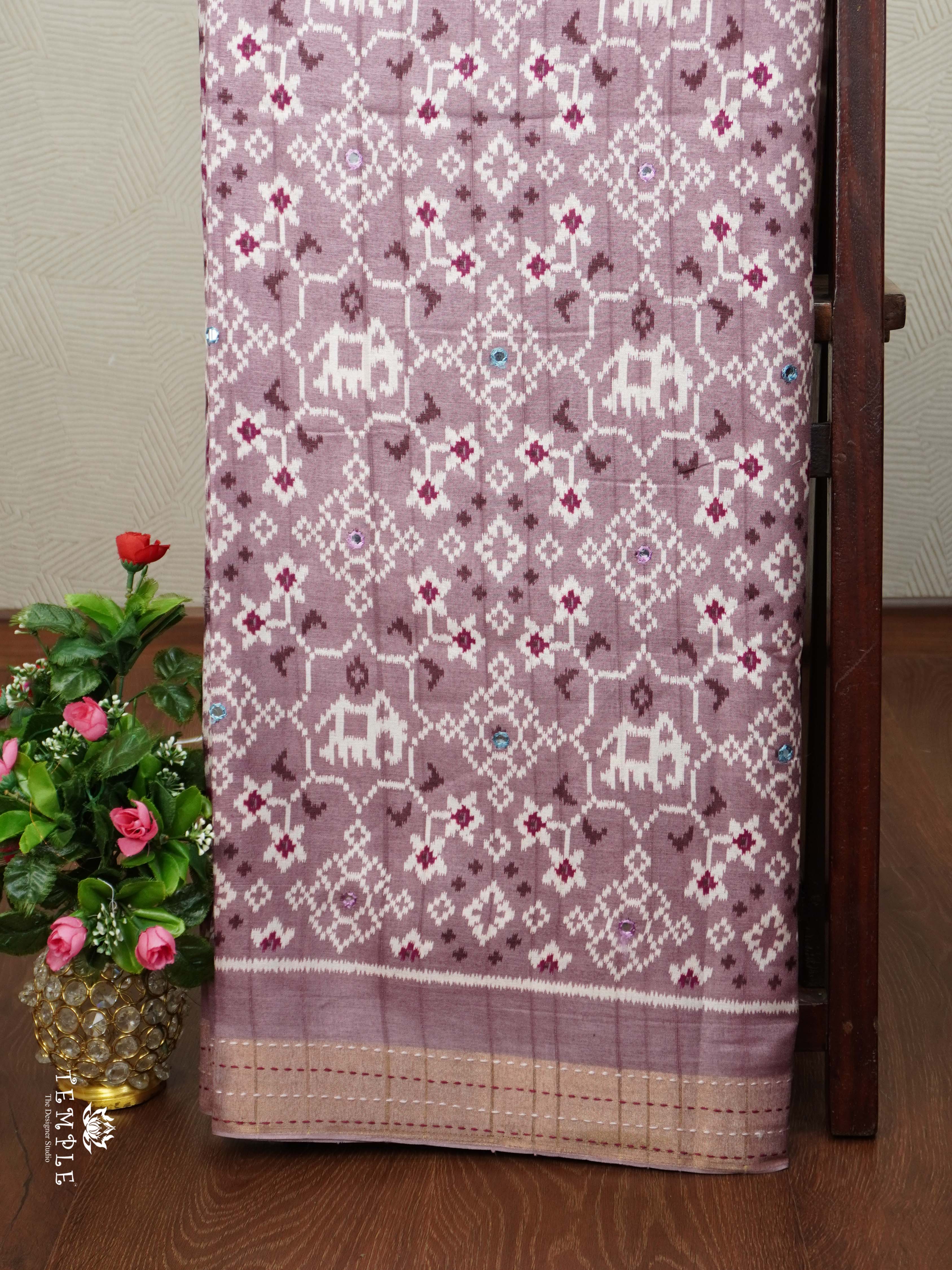 Printed Linen Cotton Saree | TTDS2307
