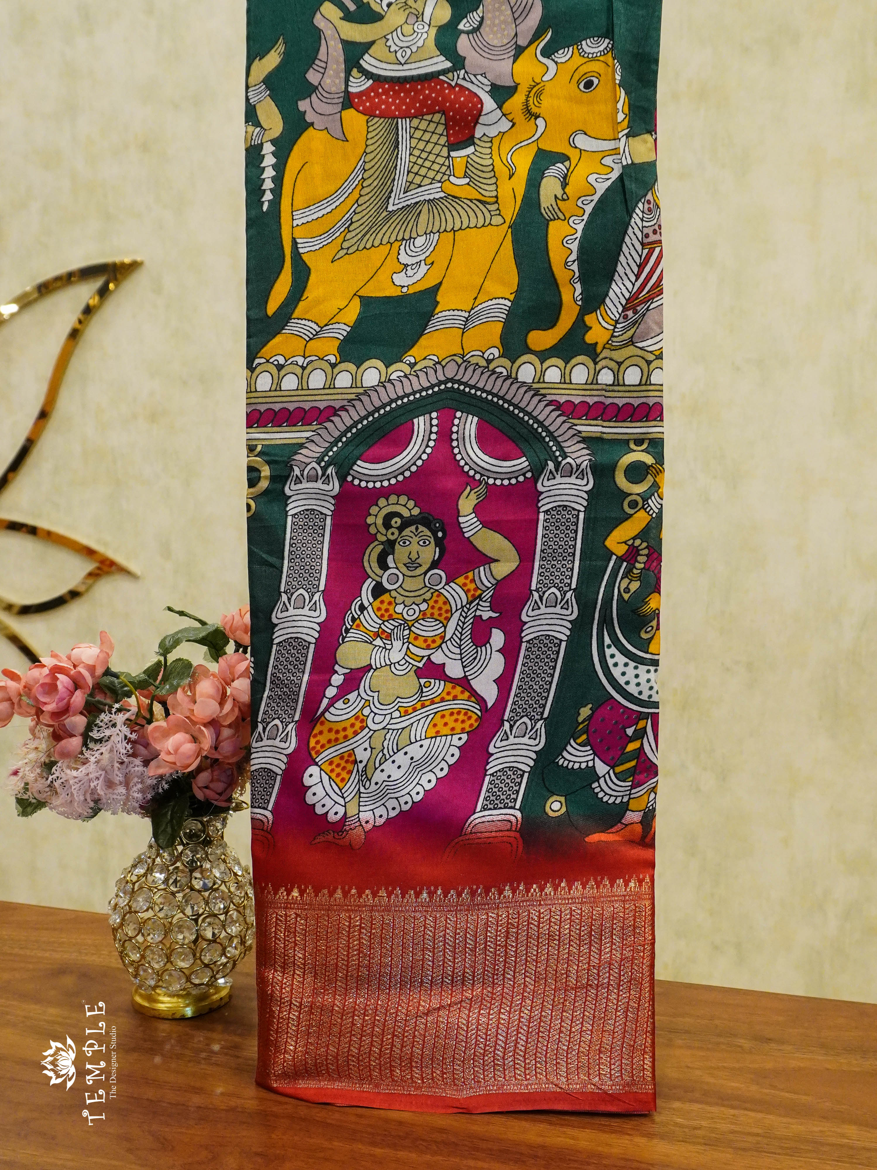 Mangalagiri Saree With Pen Kalamkari Prints | TTDS1352 | Sparkling Deals