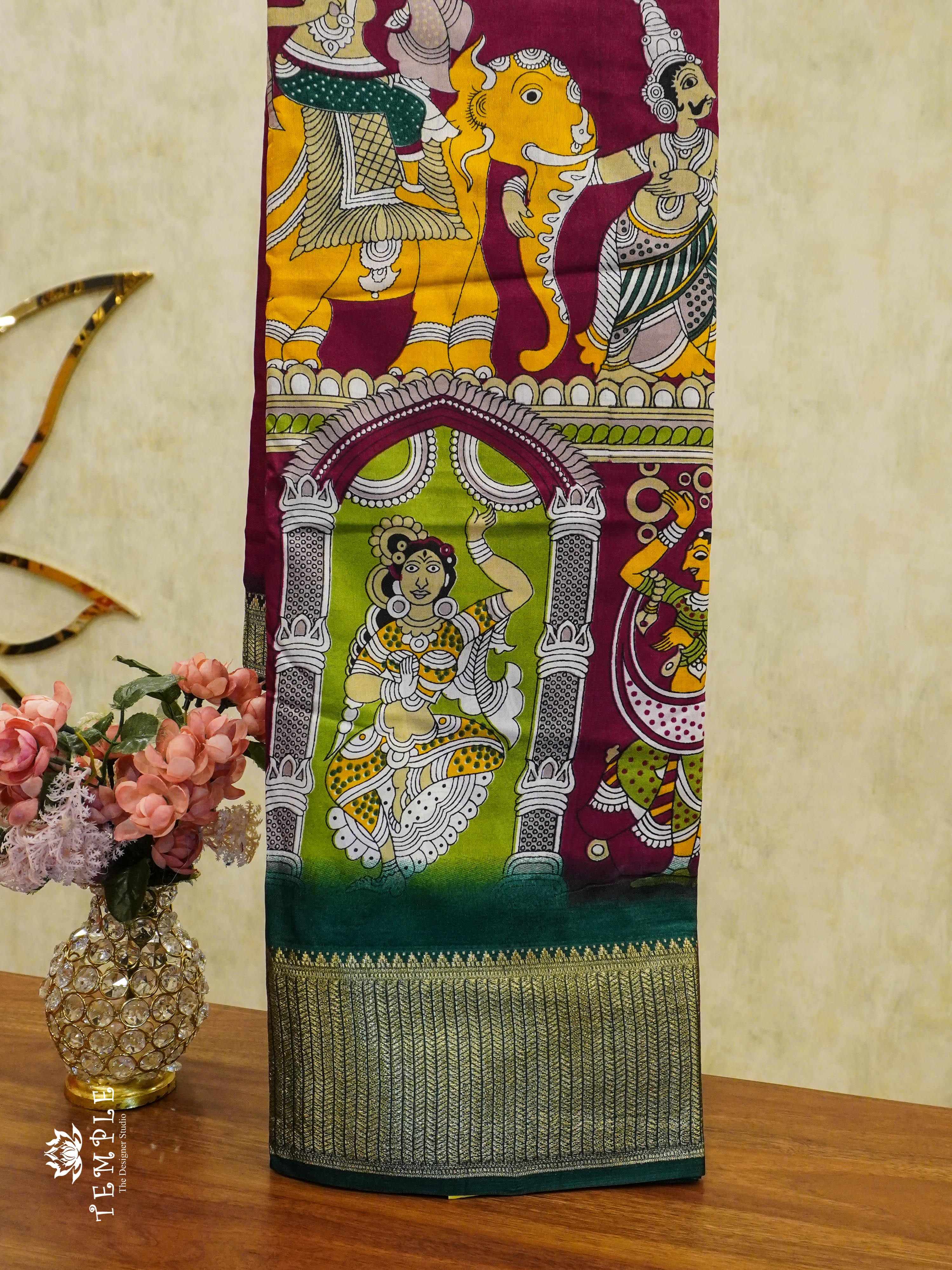 Mangalagiri Saree With Pen Kalamkari Prints | TTDS1352 | Sparkling Deals