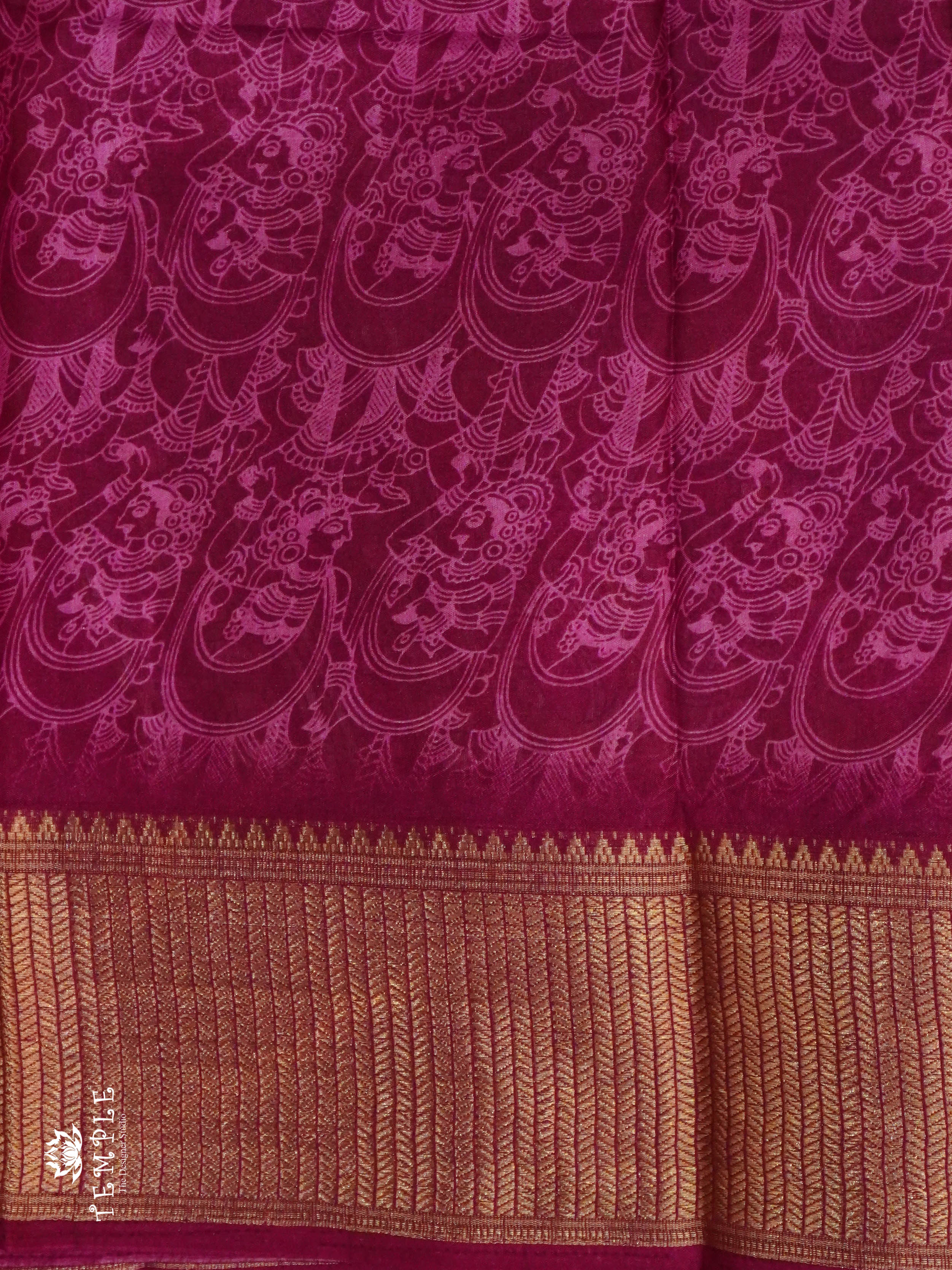 Mangalagiri Saree With Pen Kalamkari Prints | TTDS1352 | Sparkling Deals