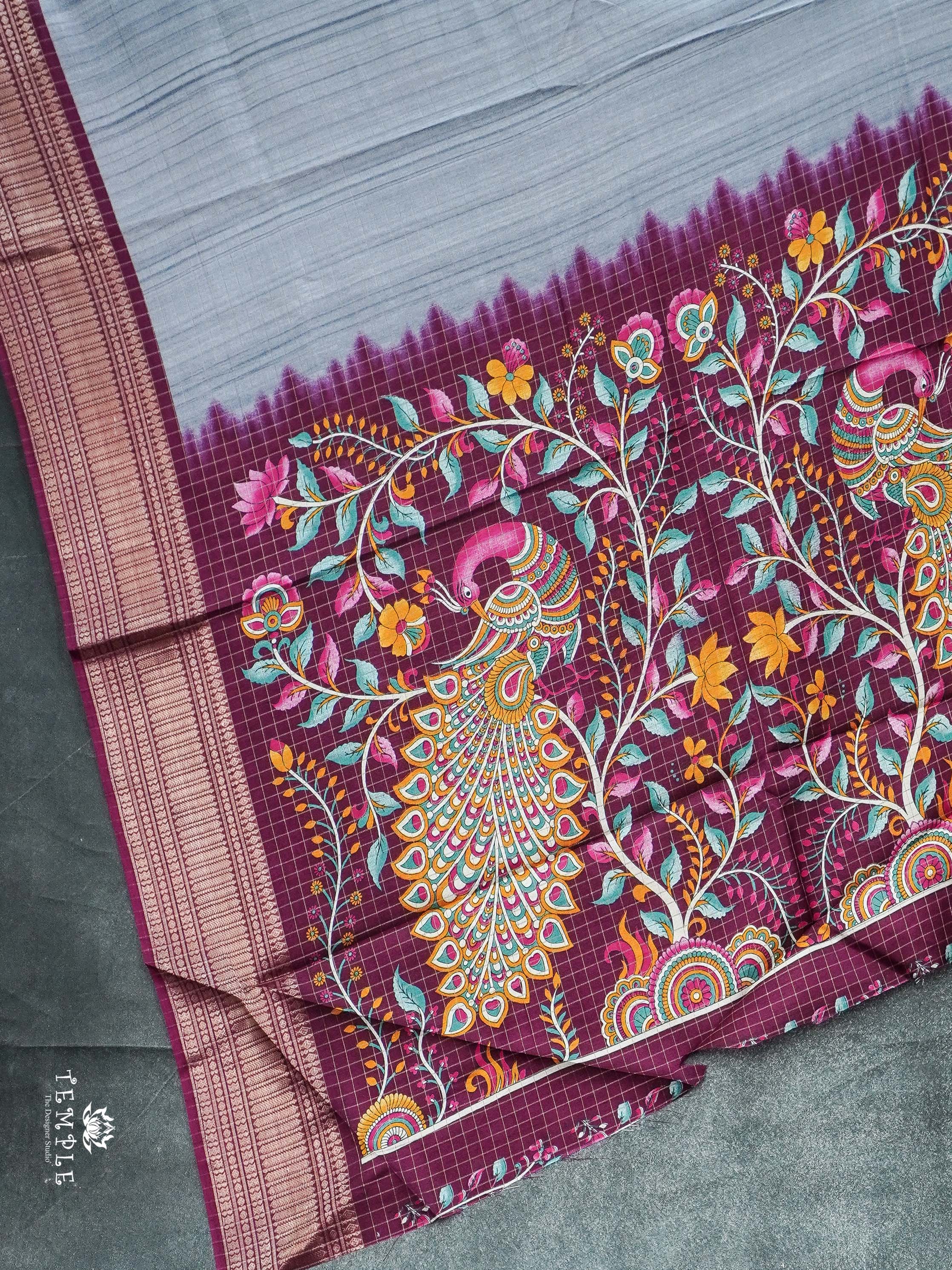 Fancy Saree with Checked Pattern | TTDS2321
