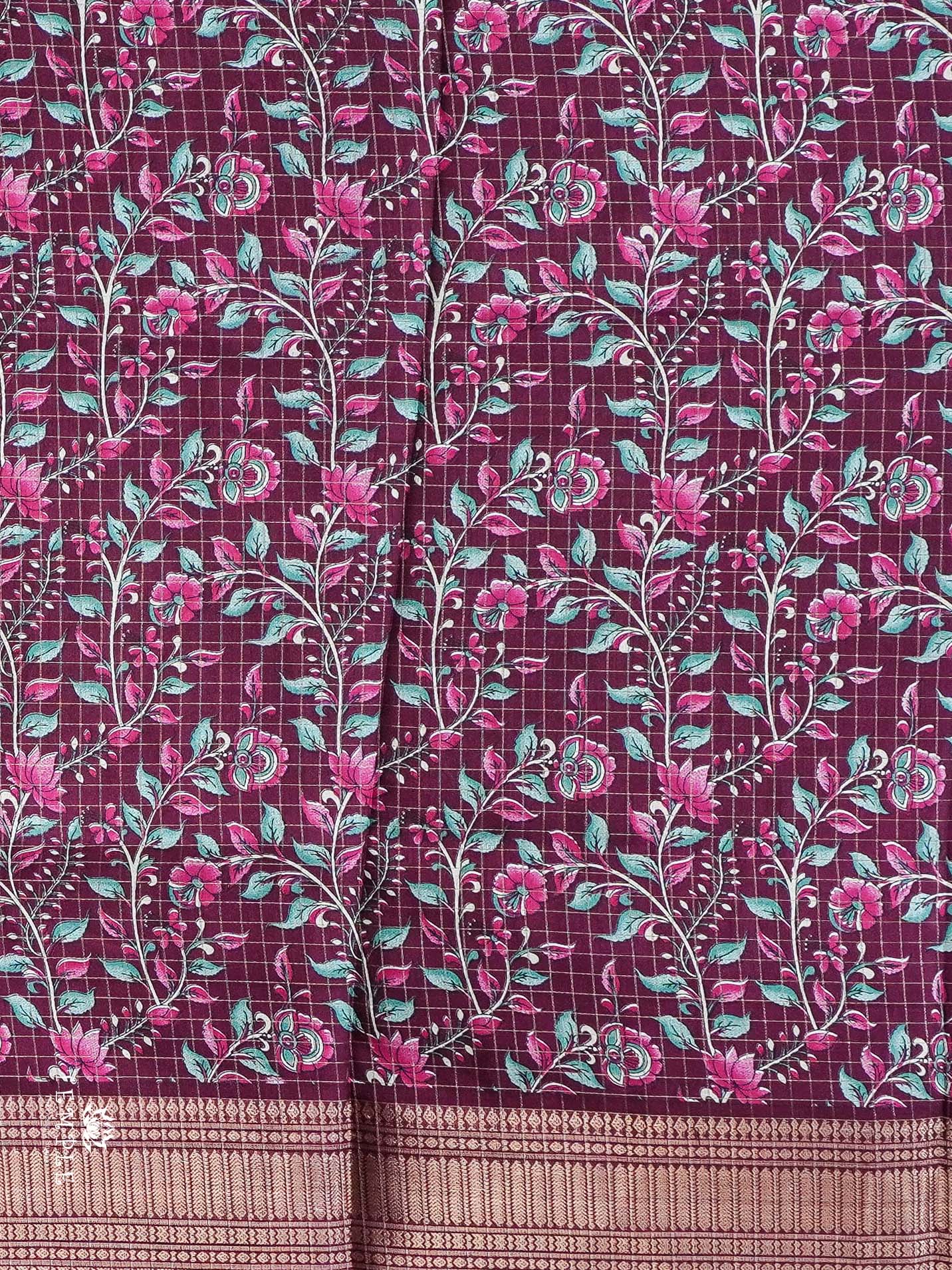 Fancy Saree with Checked Pattern | TTDS2321