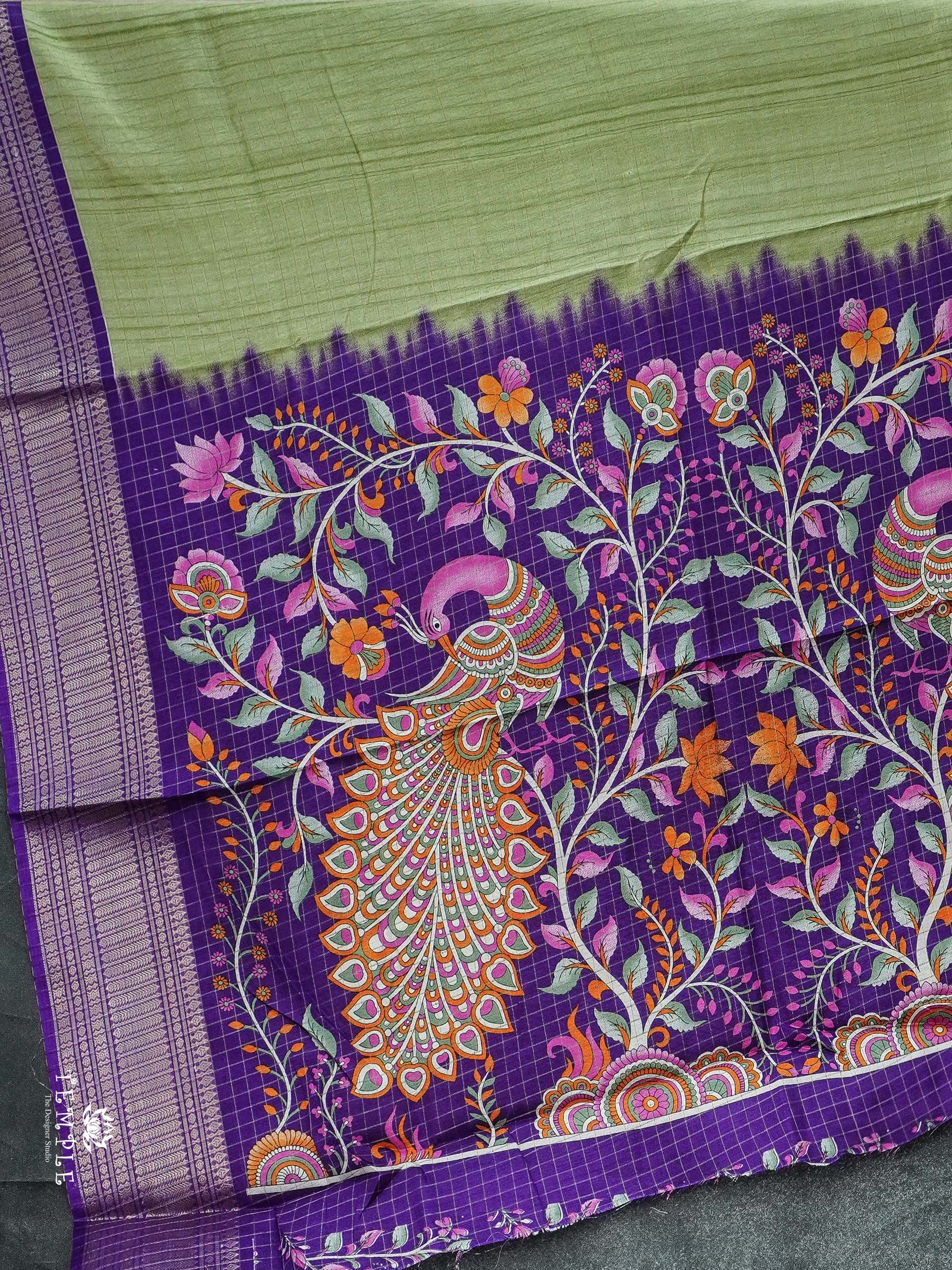 Fancy Saree with Checked Pattern | TTDS2321