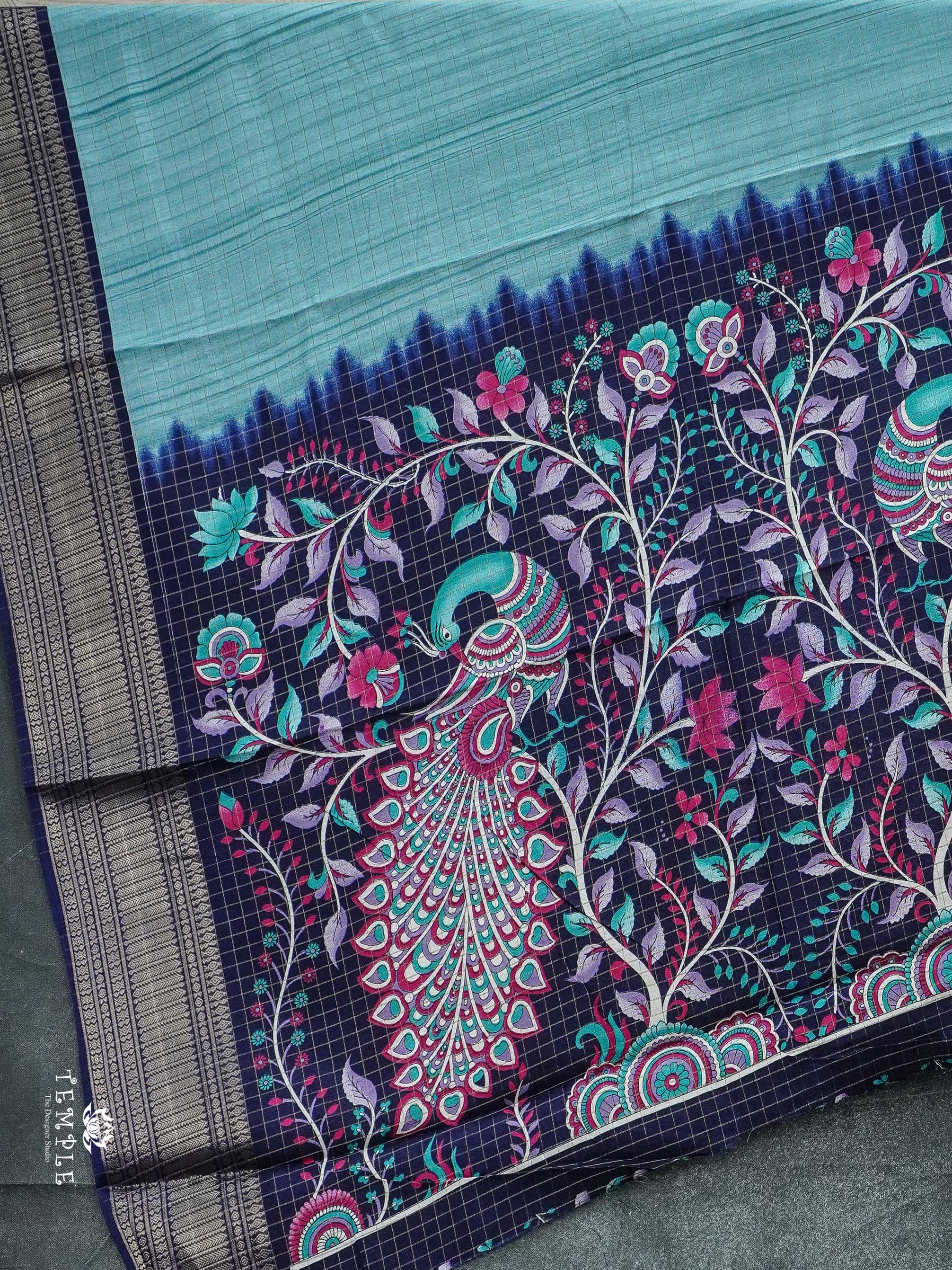 Fancy Saree with Checked Pattern | TTDS2321