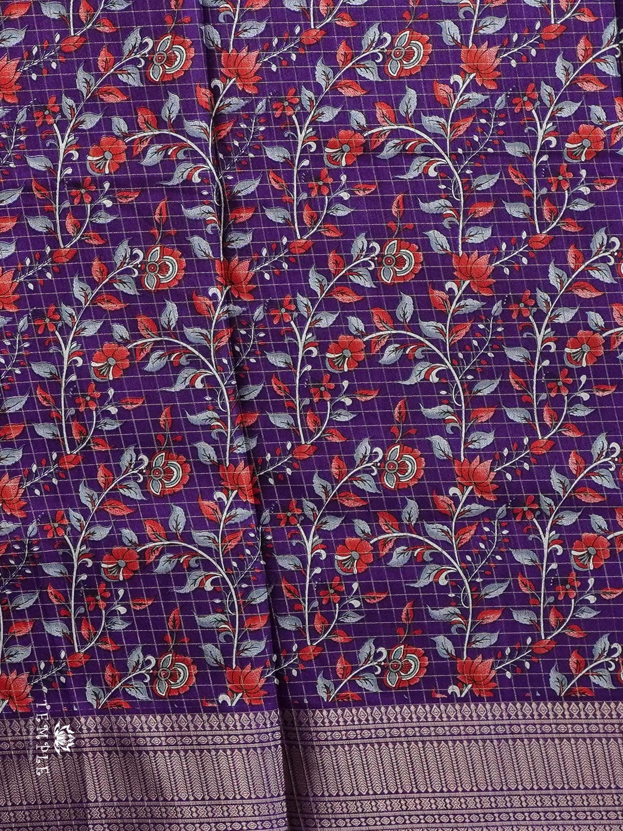 Fancy Saree with Checked Pattern | TTDS2321