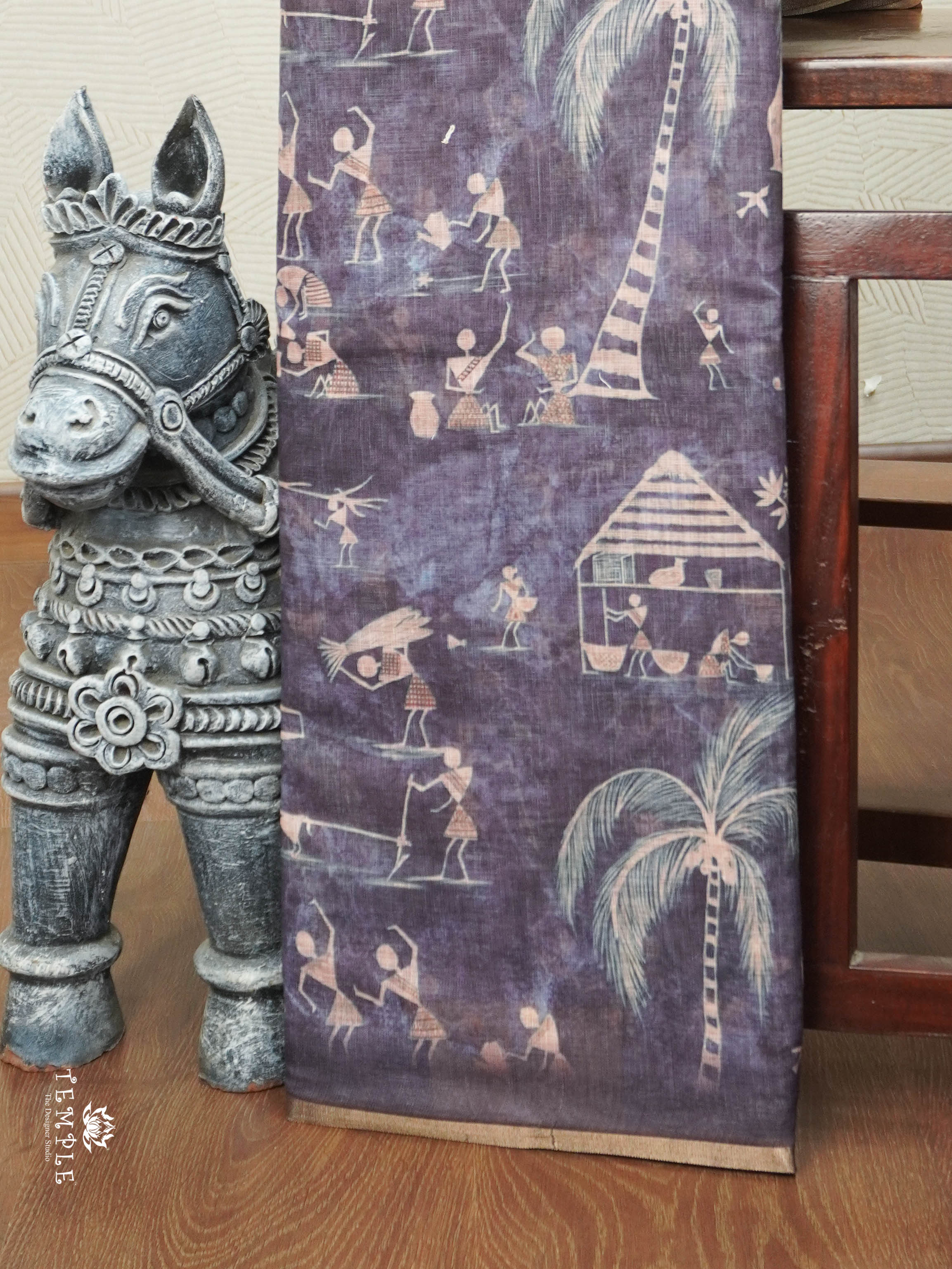 Warli Linen Cotton Saree | TTDS2935