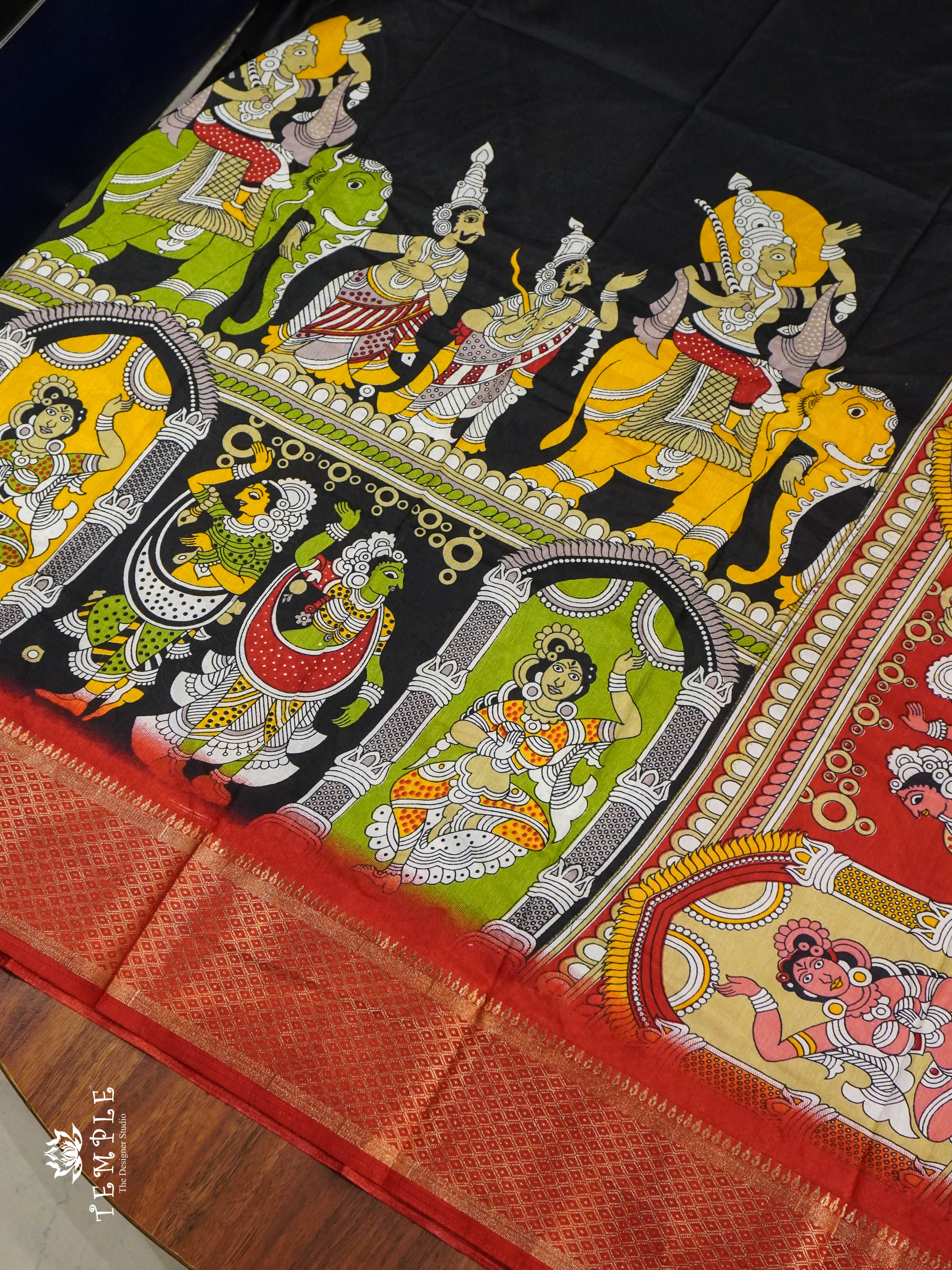 Mangalagiri Saree With Pen Kalamkari Prints | TTDS1352 | Sparkling Deals