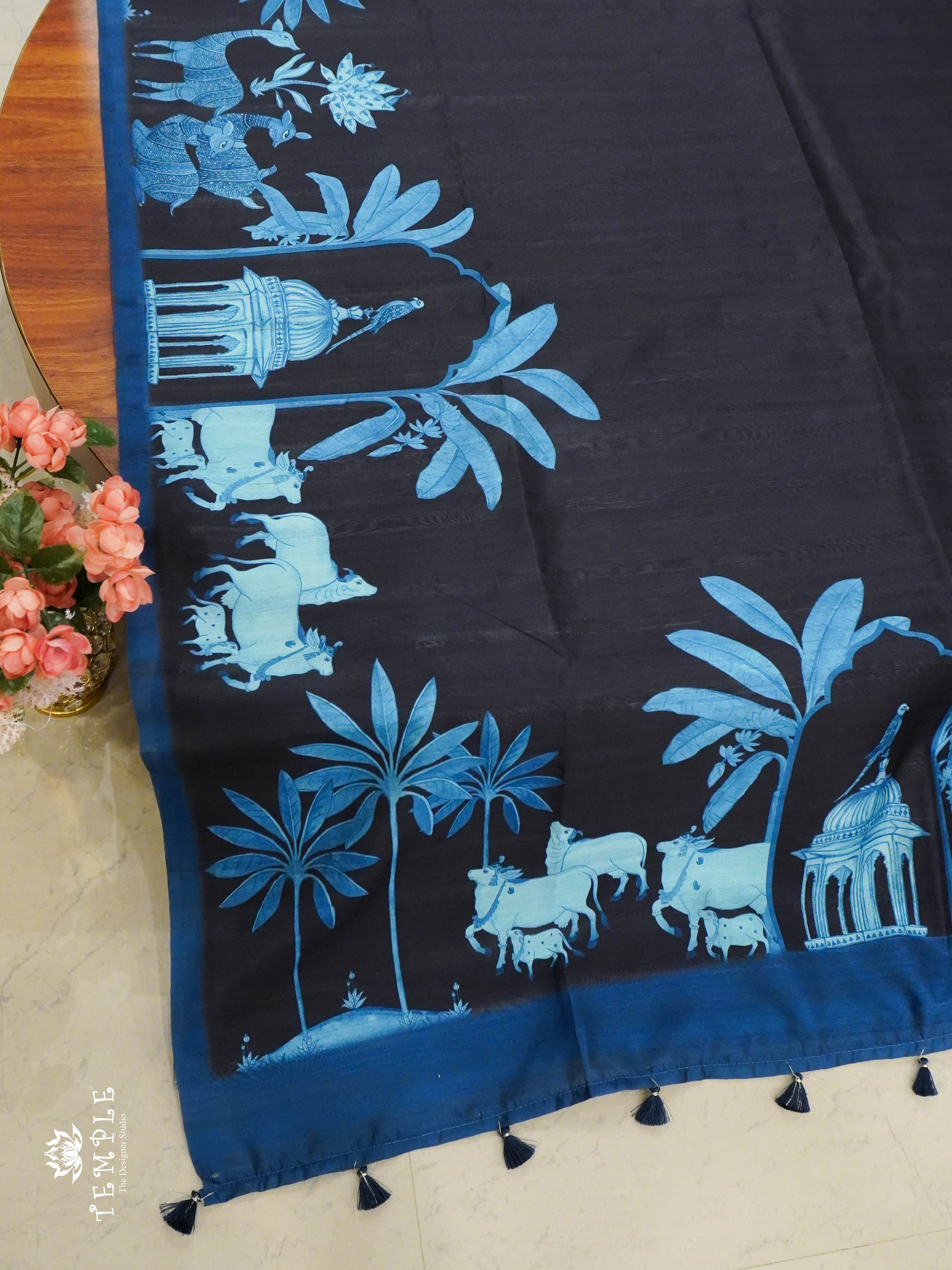 Printed Tussar Saree | TTDS1351 | Sparkling Deals