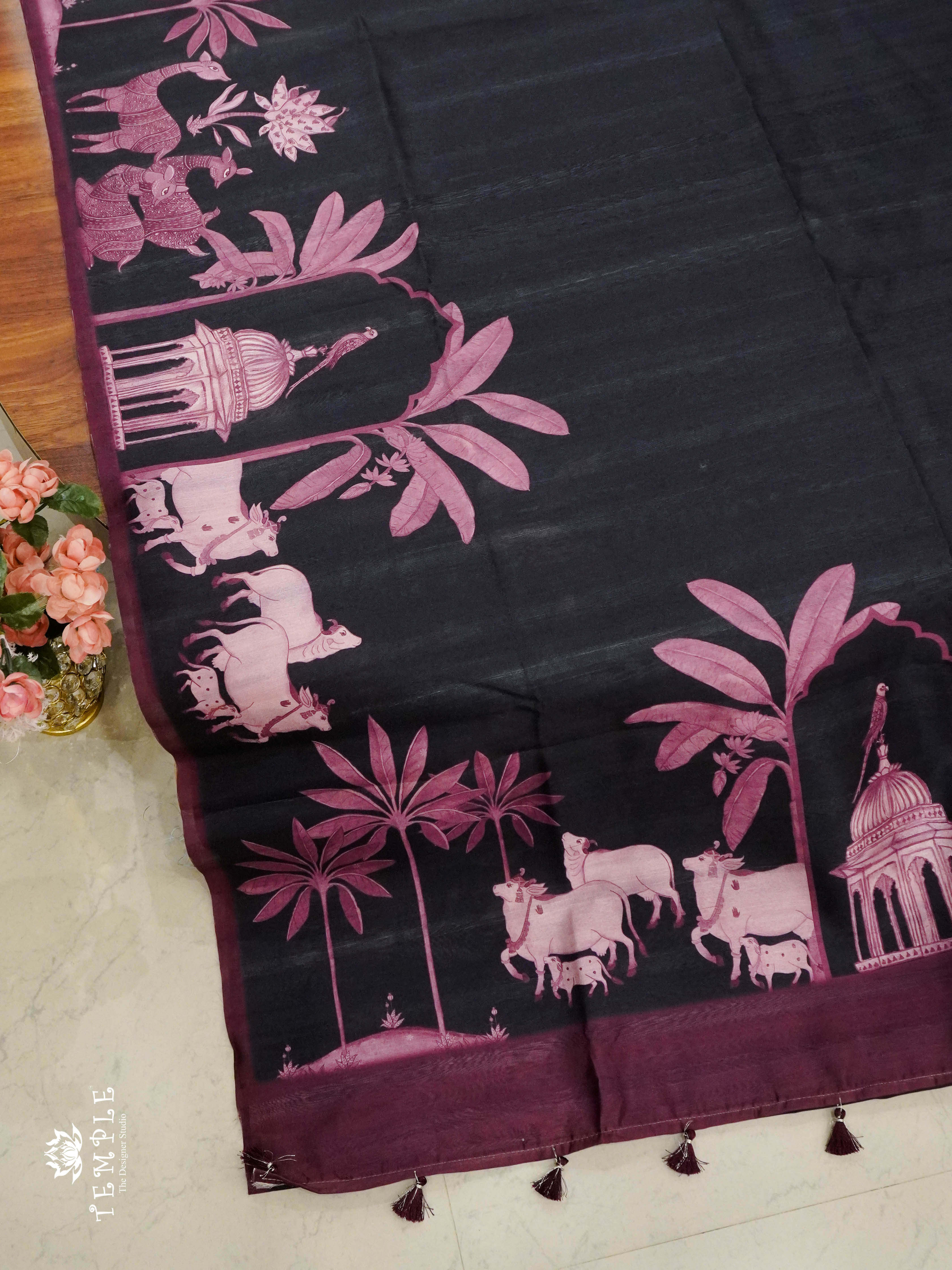 Printed Tussar Saree | TTDS1351 | Sparkling Deals