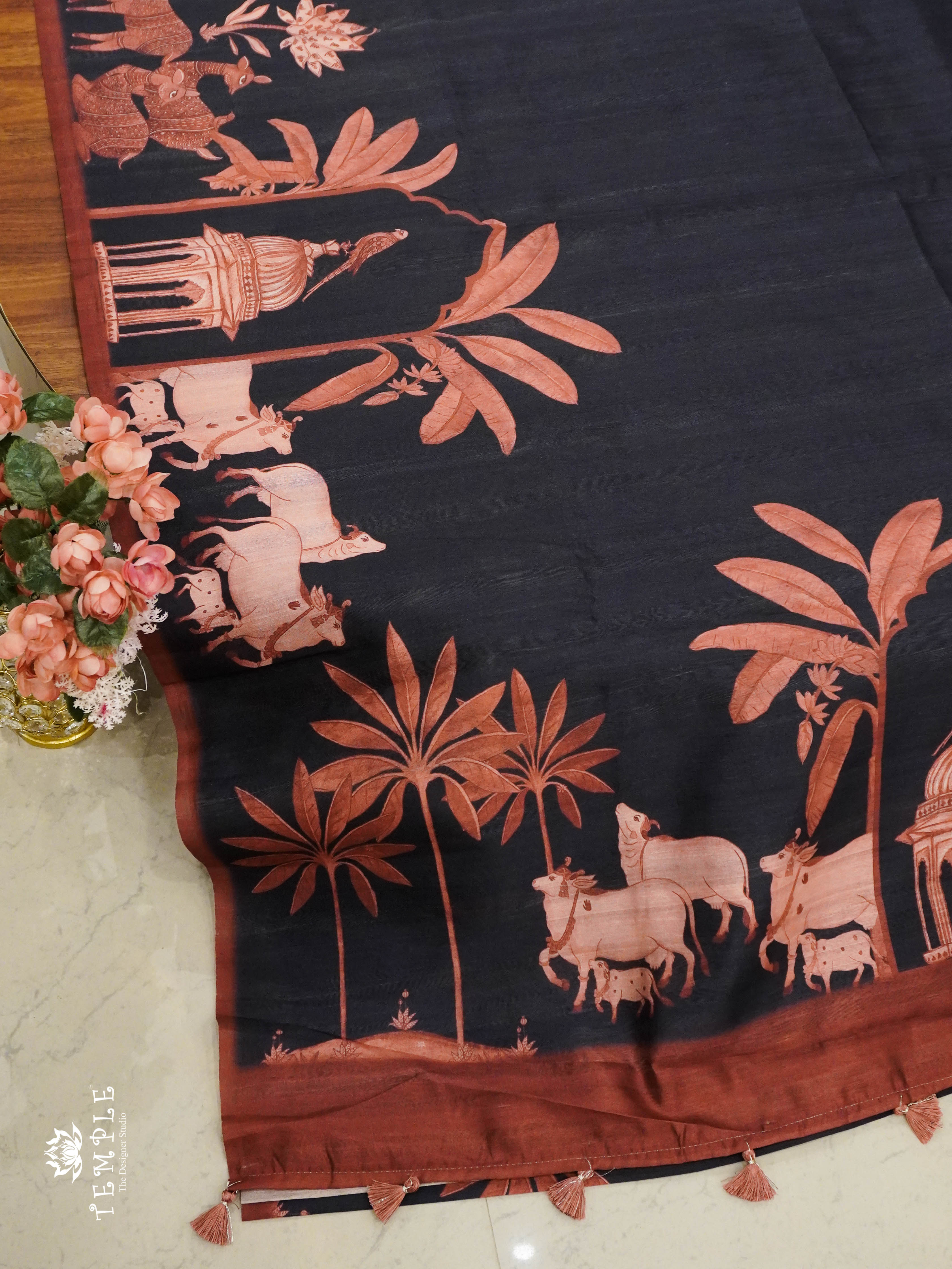 Printed Tussar Saree | TTDS1351 | Sparkling Deals