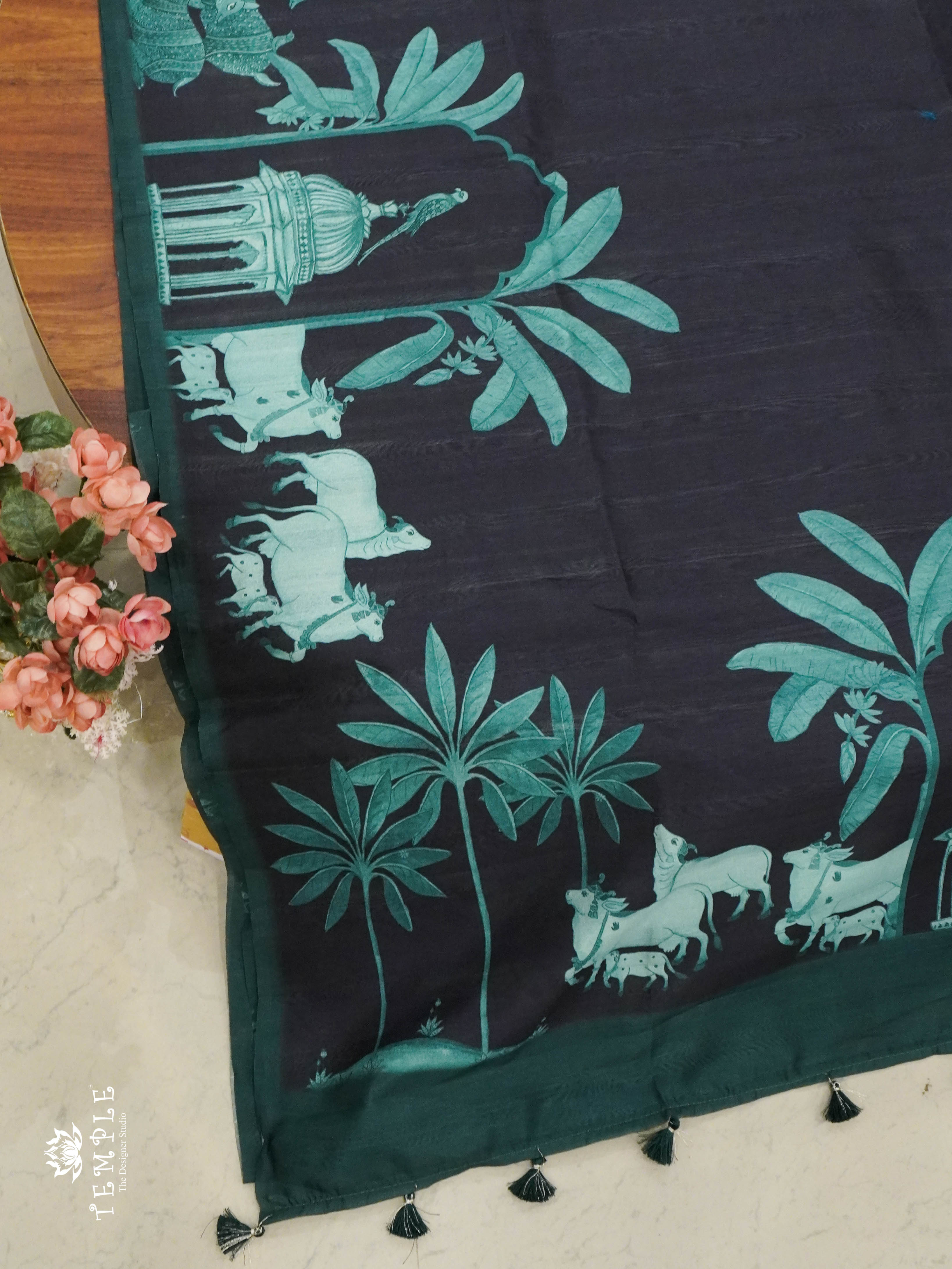 Printed Tussar Saree | TTDS1351 | Sparkling Deals