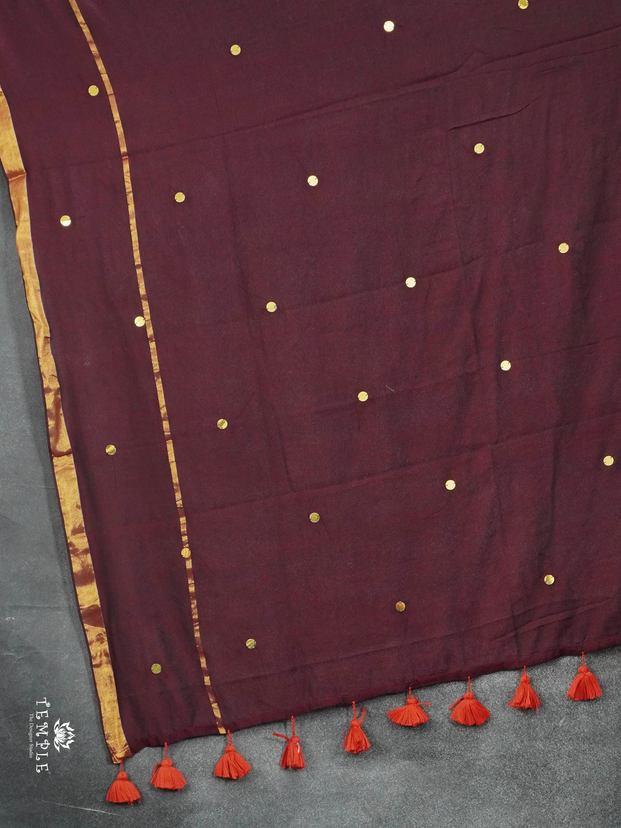 Mul Cotton Saree With Tikki Work | TTDS2793