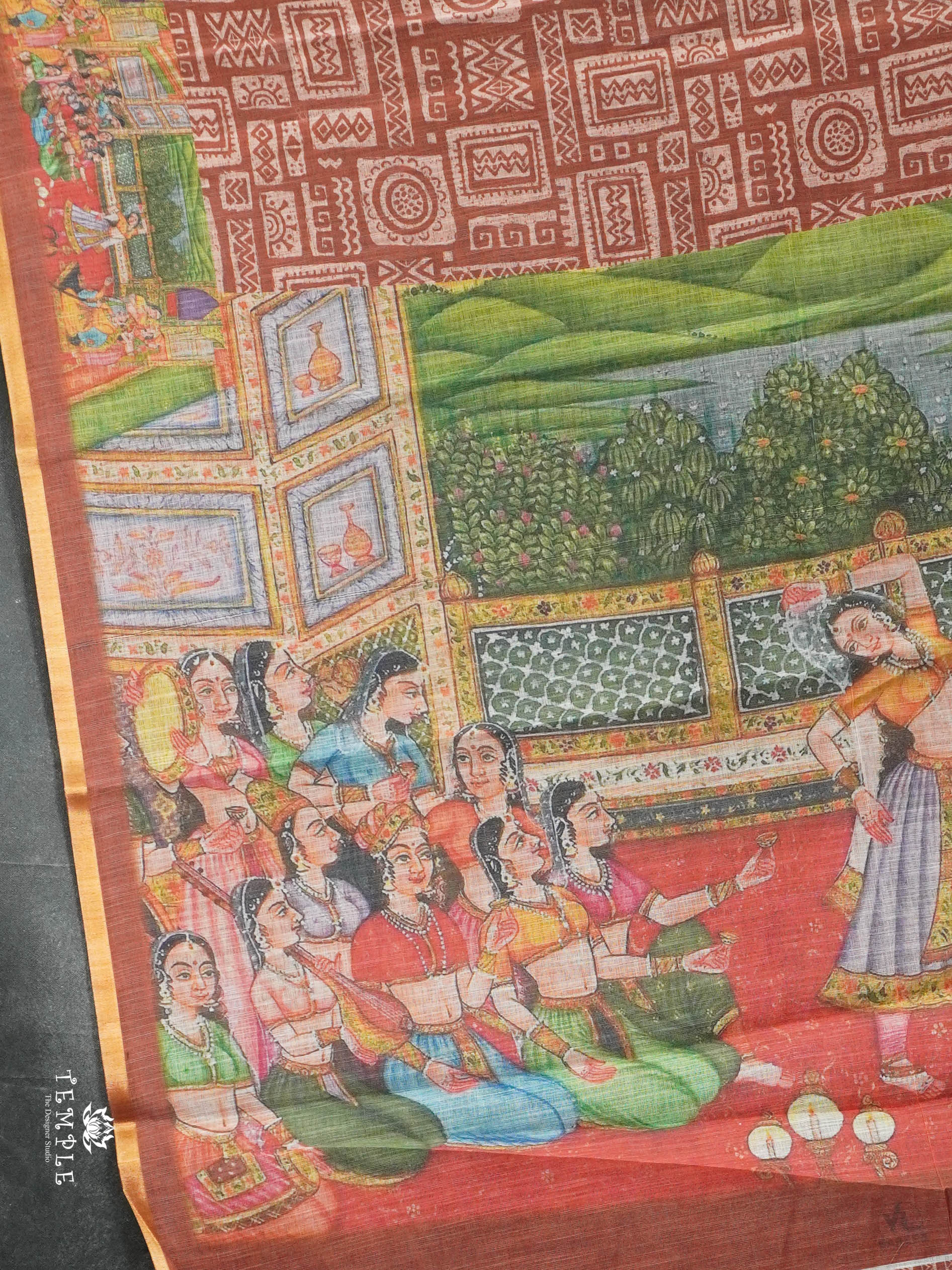 Kalamkari-inspired Printed Saree | TTDS2847