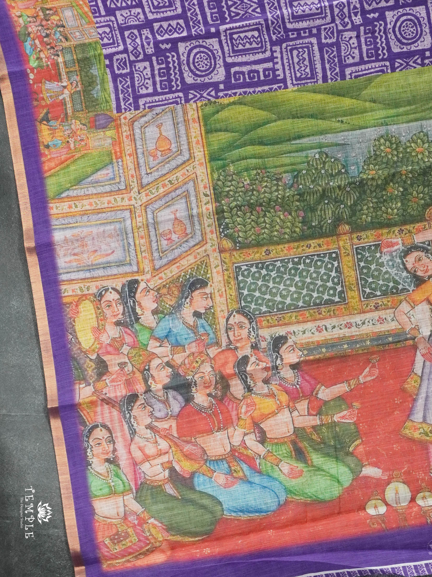 Kalamkari-inspired Printed Saree | TTDS2847