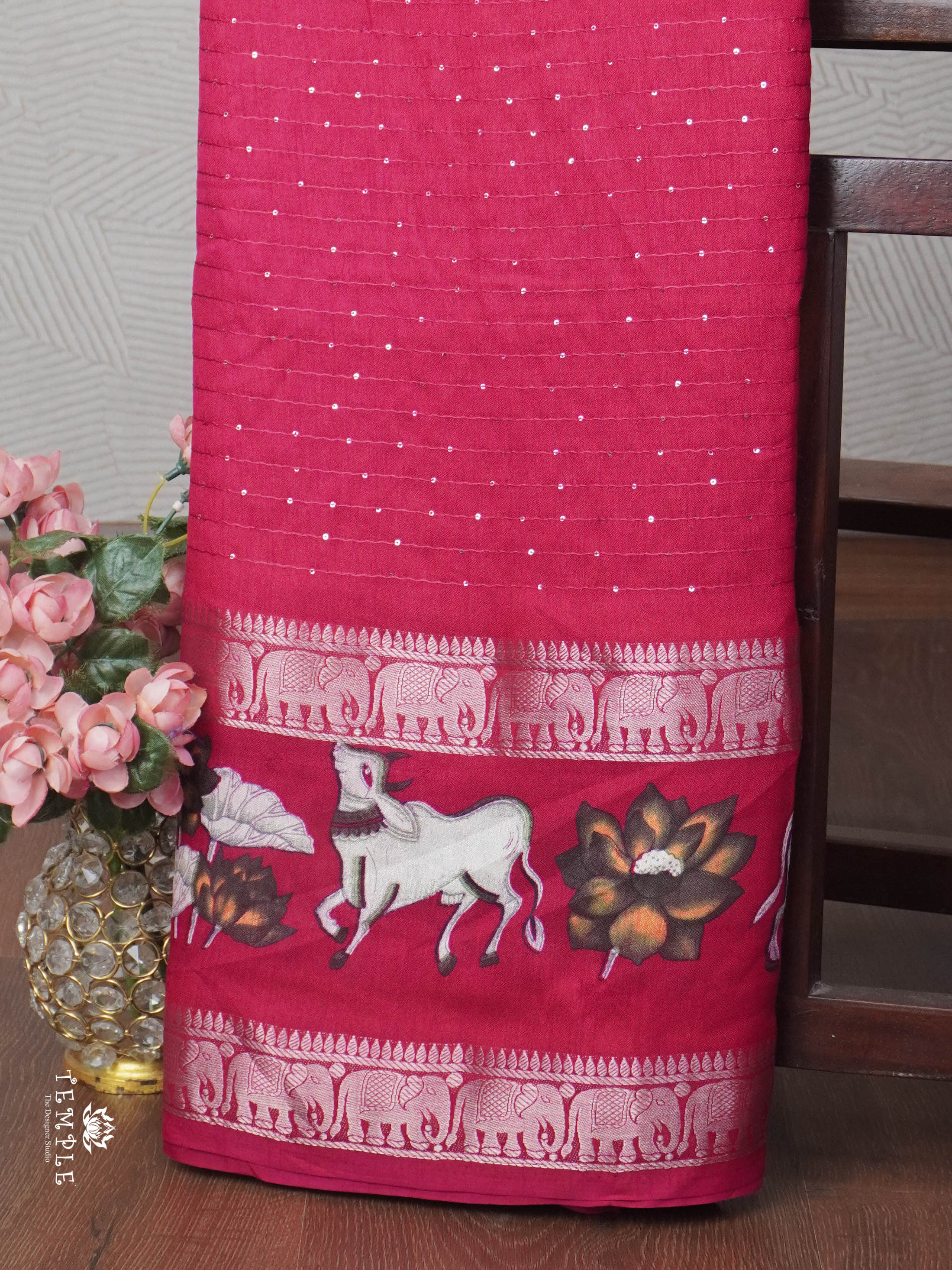 Pichwai Printed Gorgette Saree | TTDS1841