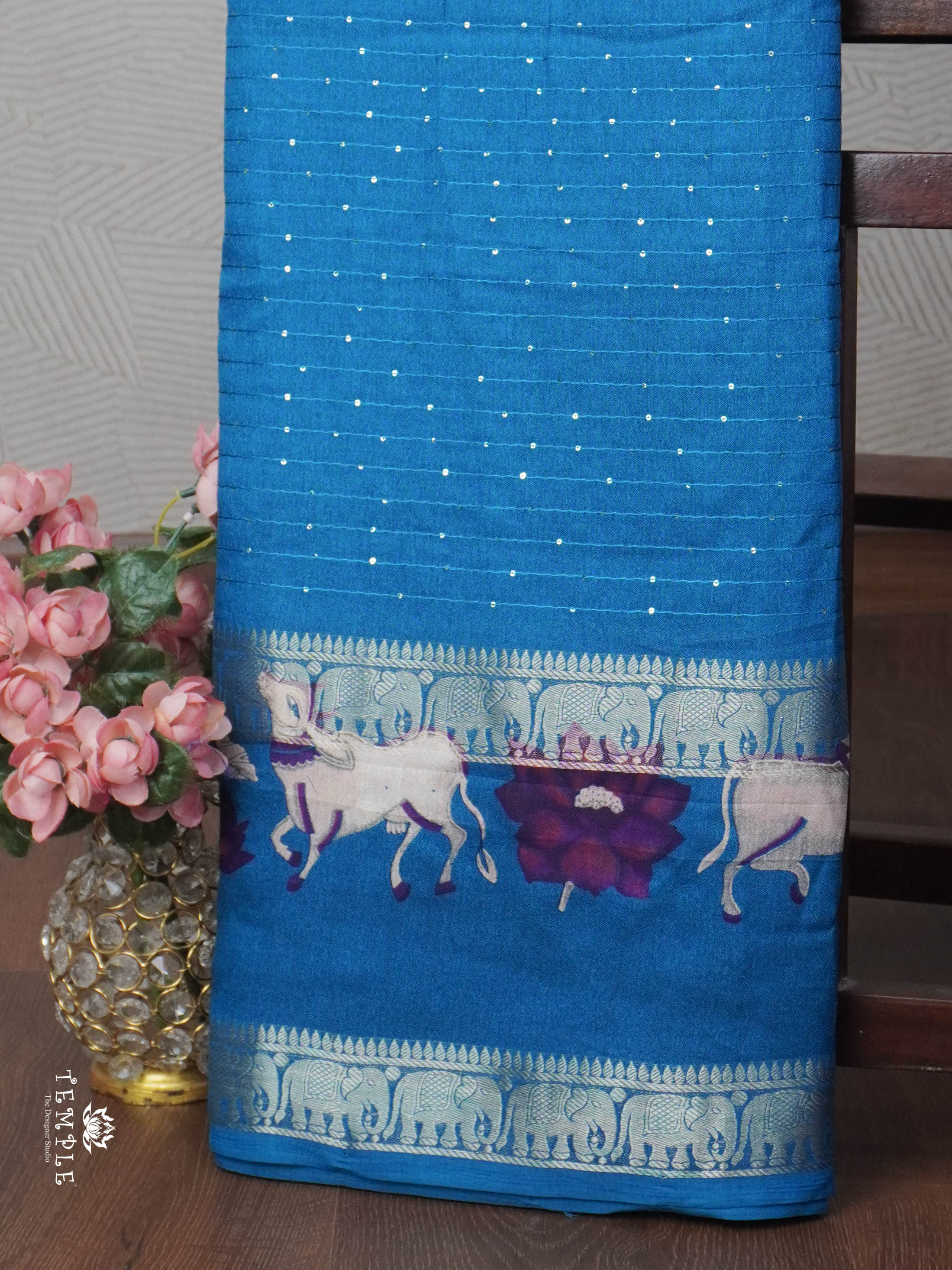 Pichwai Printed Gorgette Saree | TTDS1841