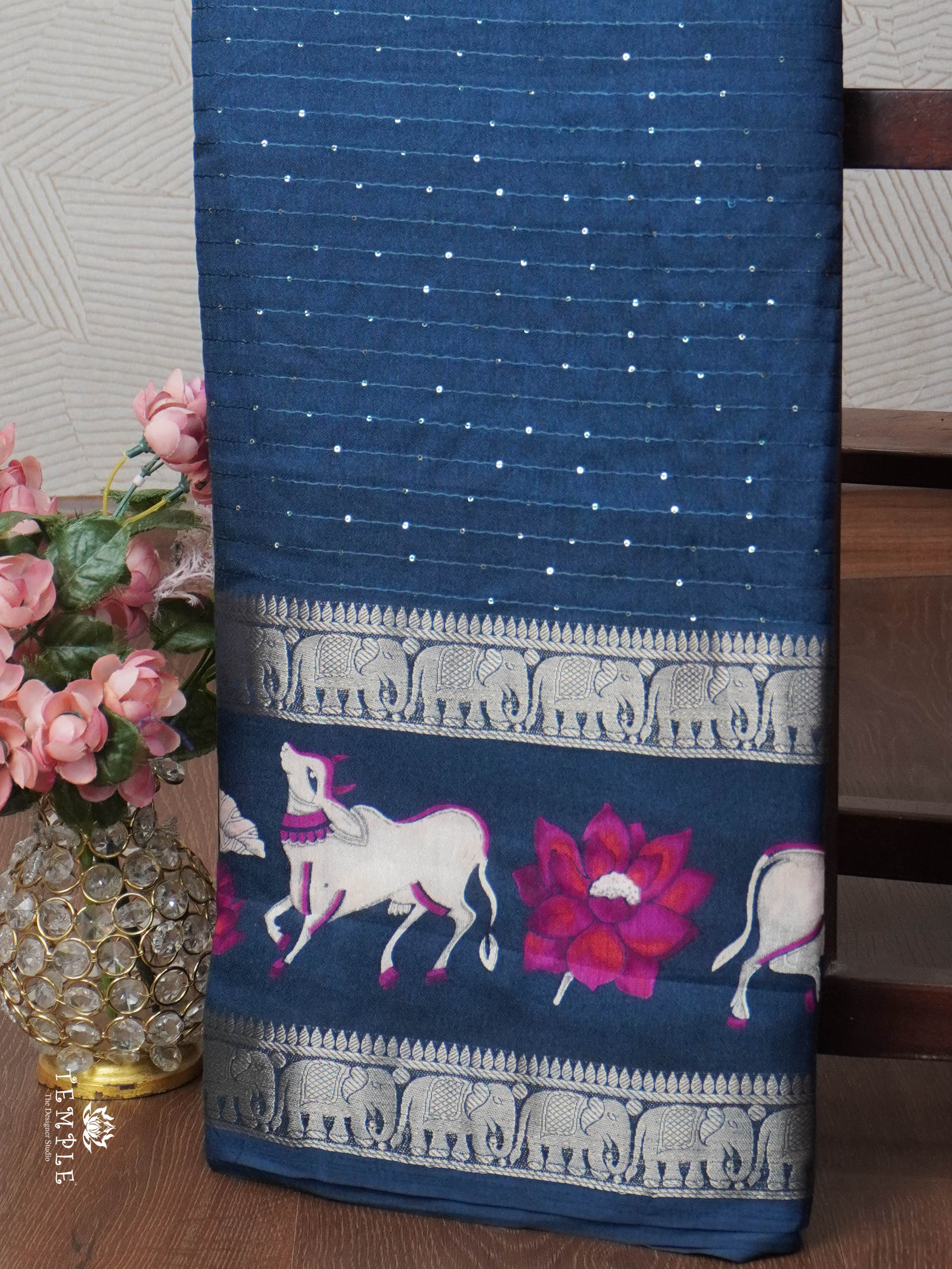 Pichwai Printed Gorgette Saree | TTDS1841