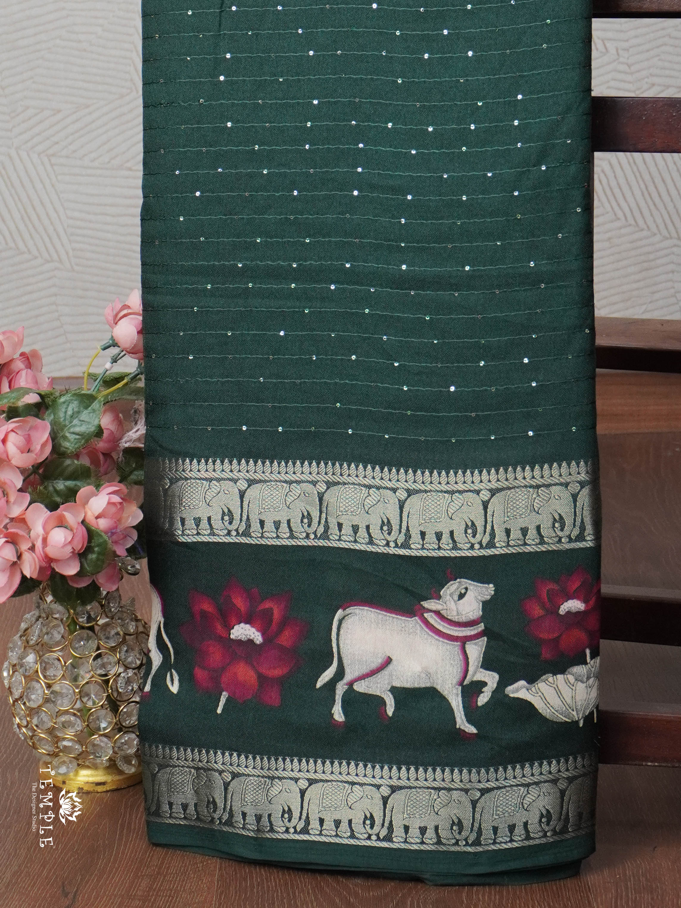 Pichwai Printed Gorgette Saree | TTDS1841