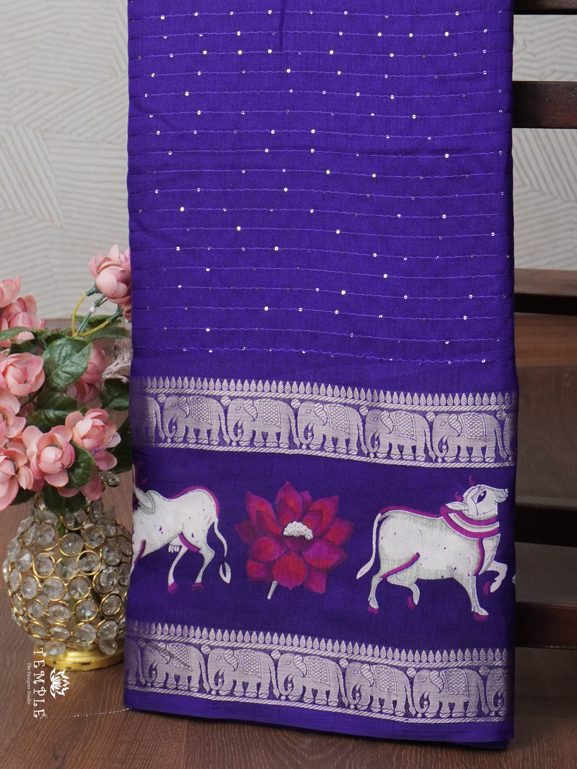 Pichwai Printed Gorgette Saree | TTDS1841