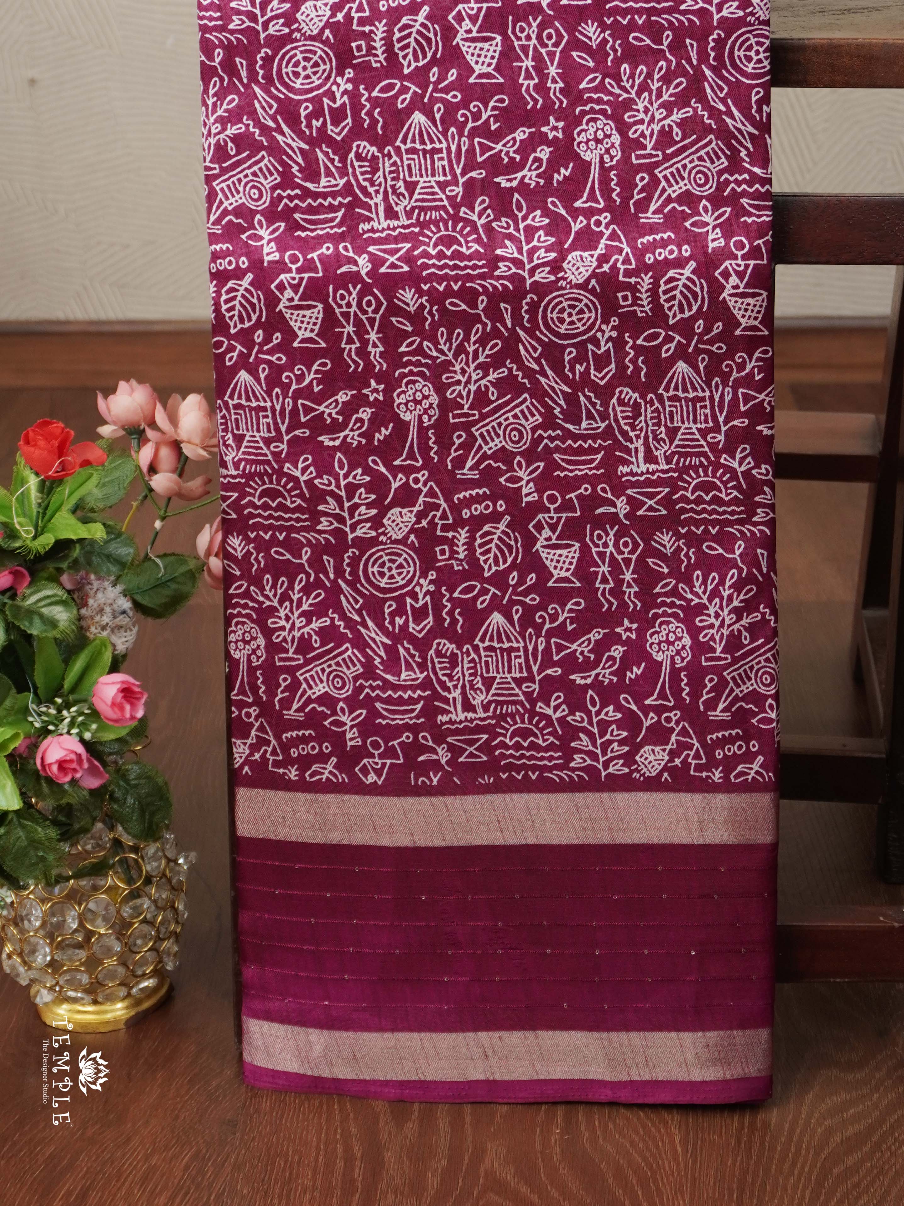 Warli Printed Dola Saree | TTDS2340