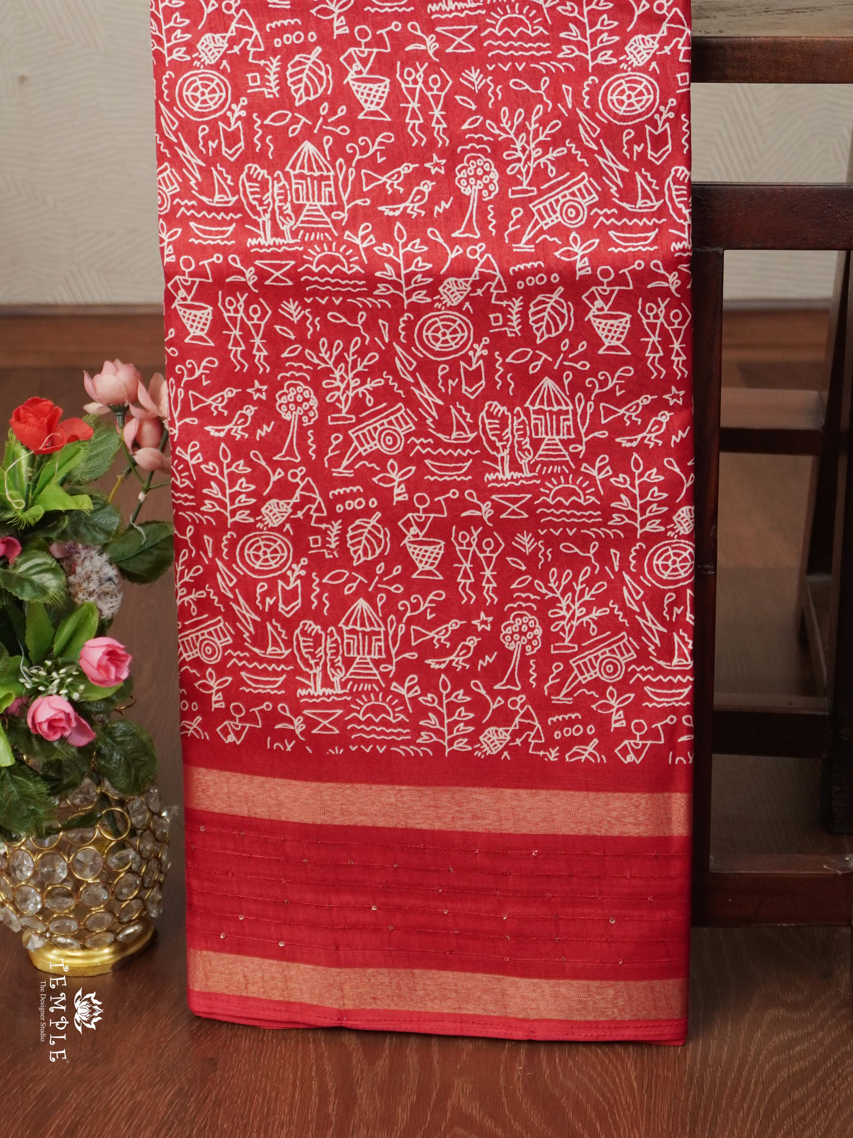 Warli Printed Dola Saree | TTDS2340
