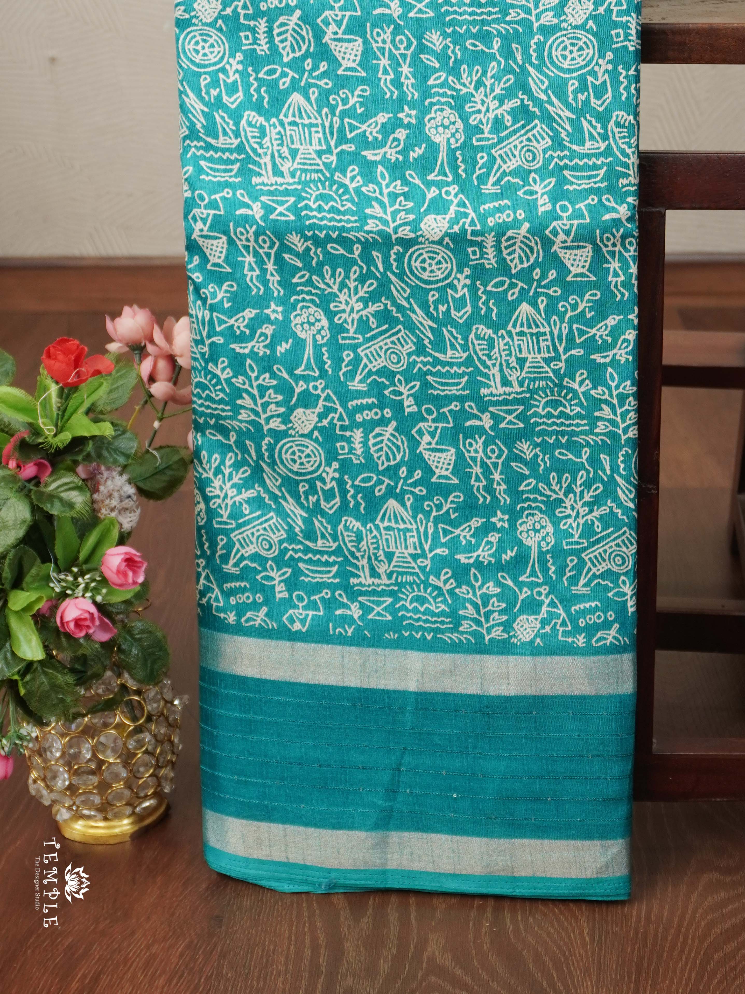 Warli Printed Dola Saree | TTDS2340