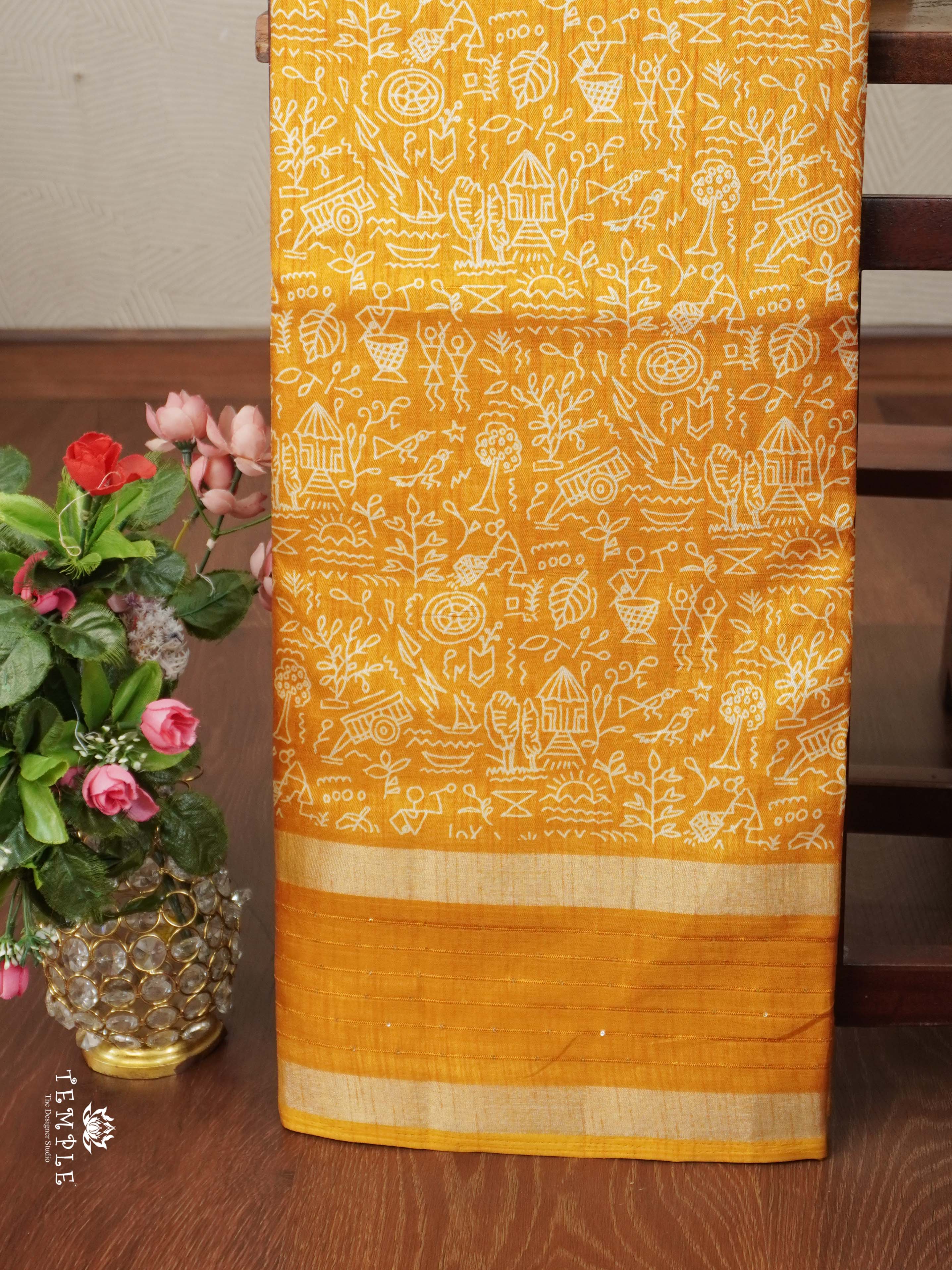 Warli Printed Dola Saree | TTDS2340